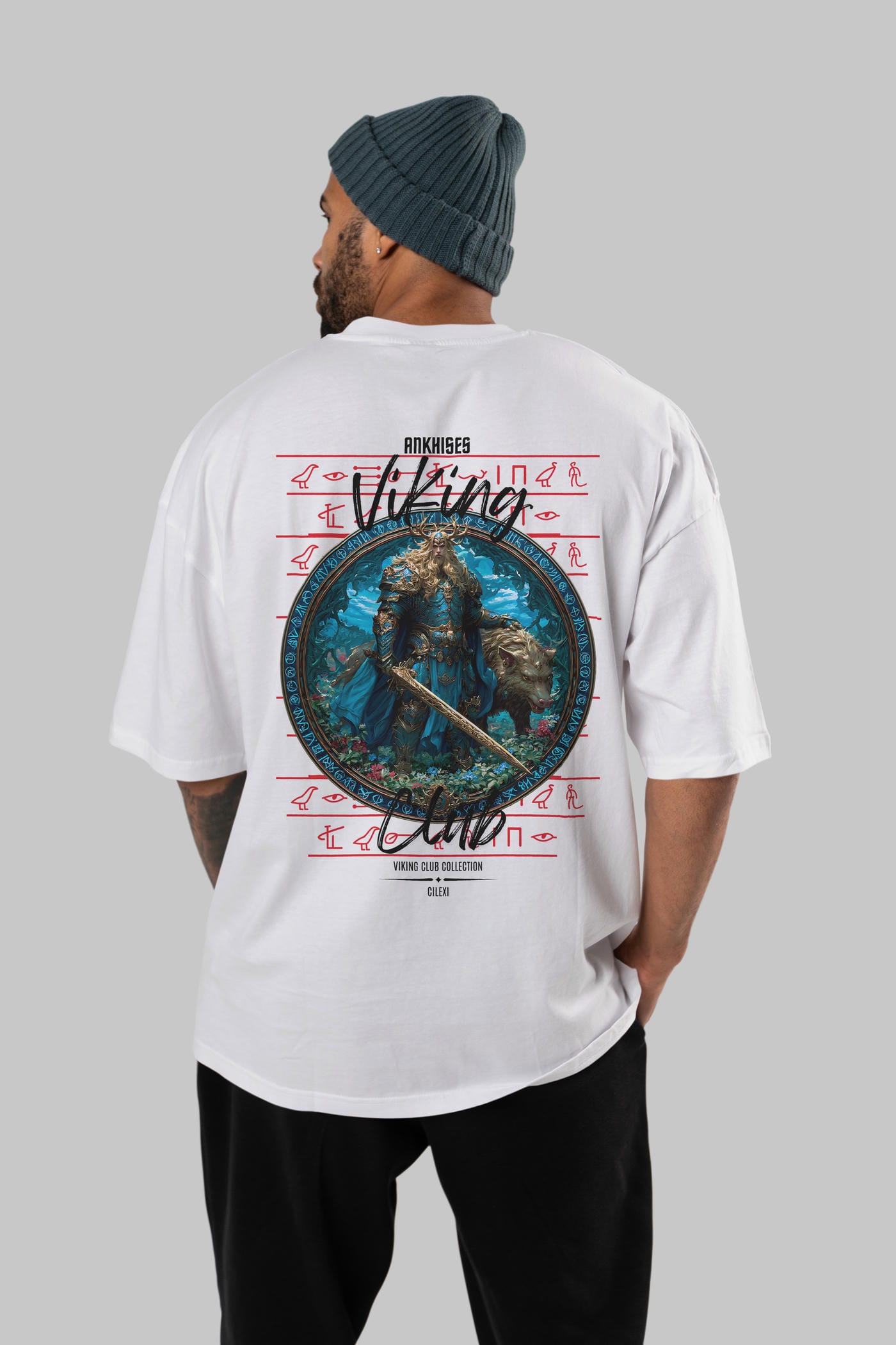 Freyr Baskılı Oversize t-shirt Erkek Kadın %100 Pamuk Bisiklet Yaka tişort