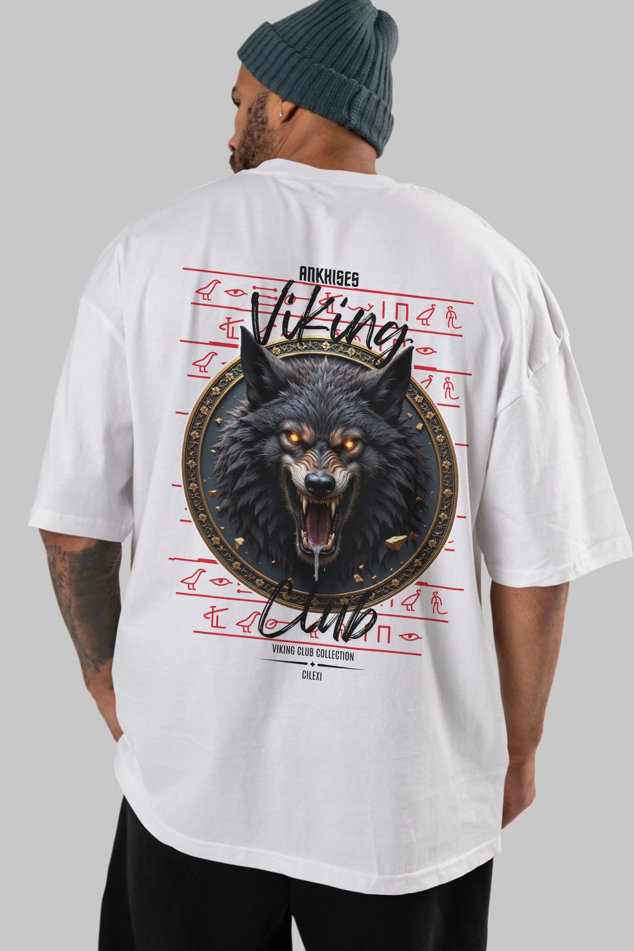 Viking Mitolojisi Serisi 27 Arka Baskılı Oversize t-shirt Erkek Kadın %100 Pamuk Bisiklet Yaka tişort