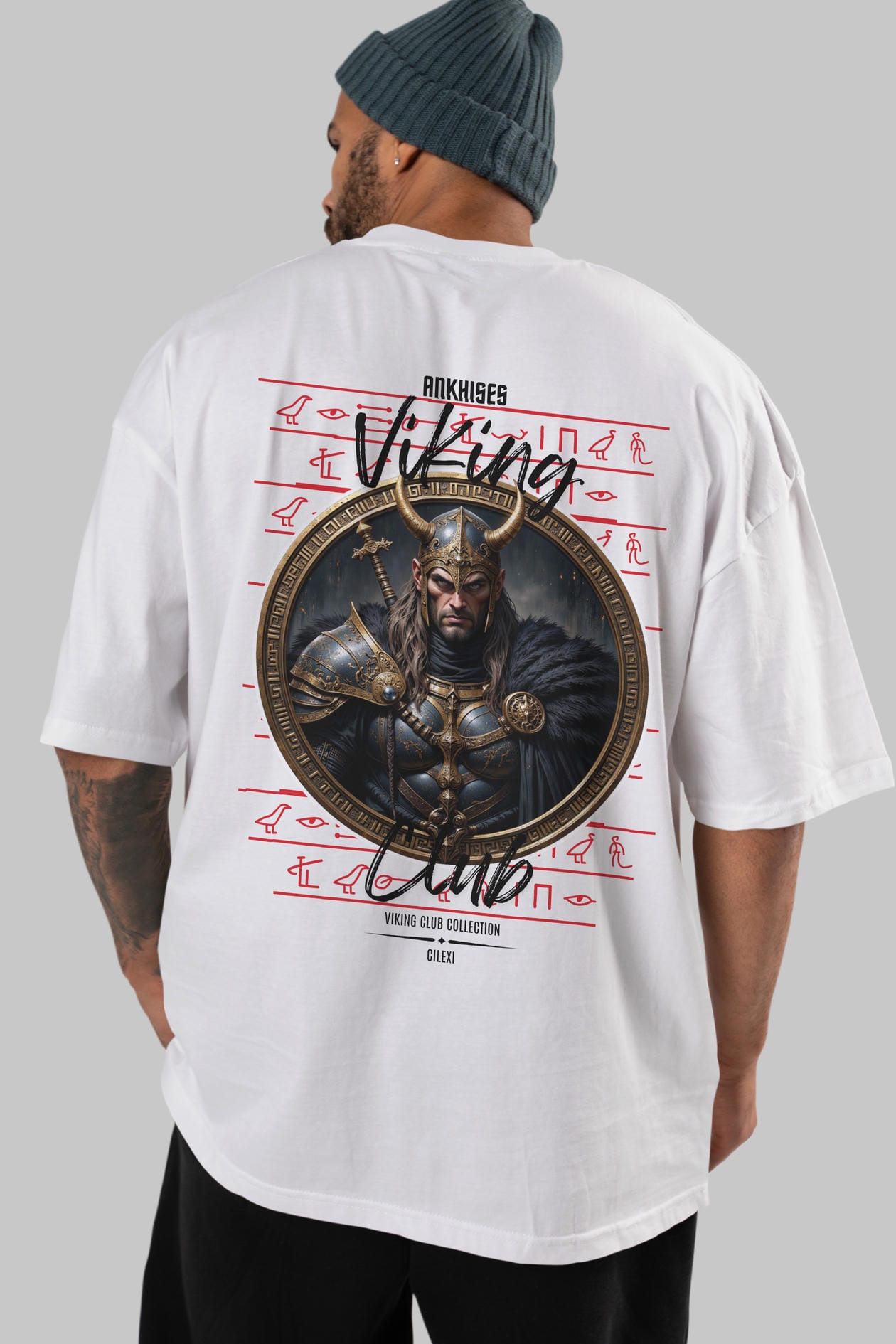 Viking Mitolojisi Serisi 21 Arka Baskılı Oversize t-shirt Erkek Kadın %100 Pamuk Bisiklet Yaka tişort