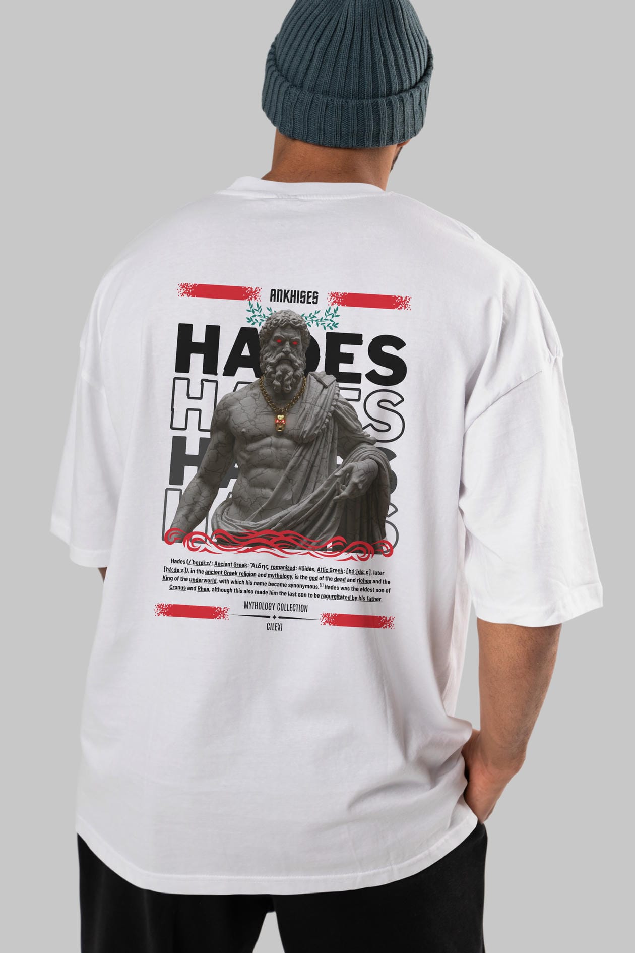 Hades 3 Arka Baskılı Oversize t-shirt Erkek Kadın %100 Pamuk Bisiklet Yaka tişort