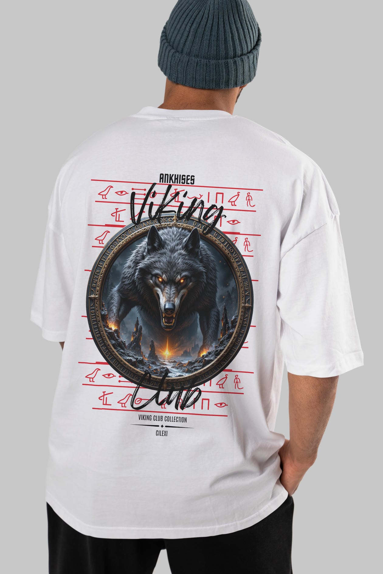 Viking Mitolojisi Serisi 28 Arka Baskılı Oversize t-shirt Erkek Kadın %100 Pamuk Bisiklet Yaka tişort