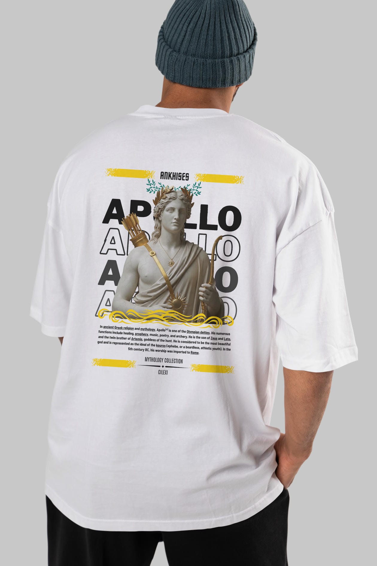 Apollo 2 Arka Baskılı Oversize t-shirt Erkek Kadın %100 Pamuk Bisiklet Yaka tişort