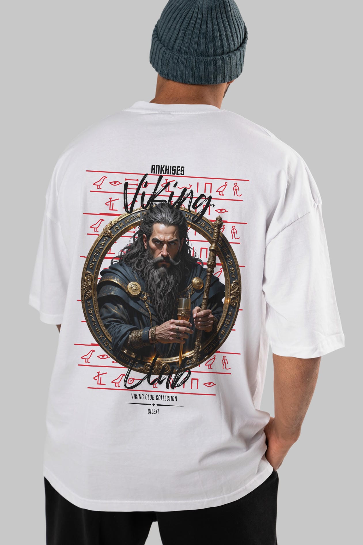 Viking Mitolojisi Serisi 20 Arka Baskılı Oversize t-shirt Erkek Kadın %100 Pamuk Bisiklet Yaka tişort