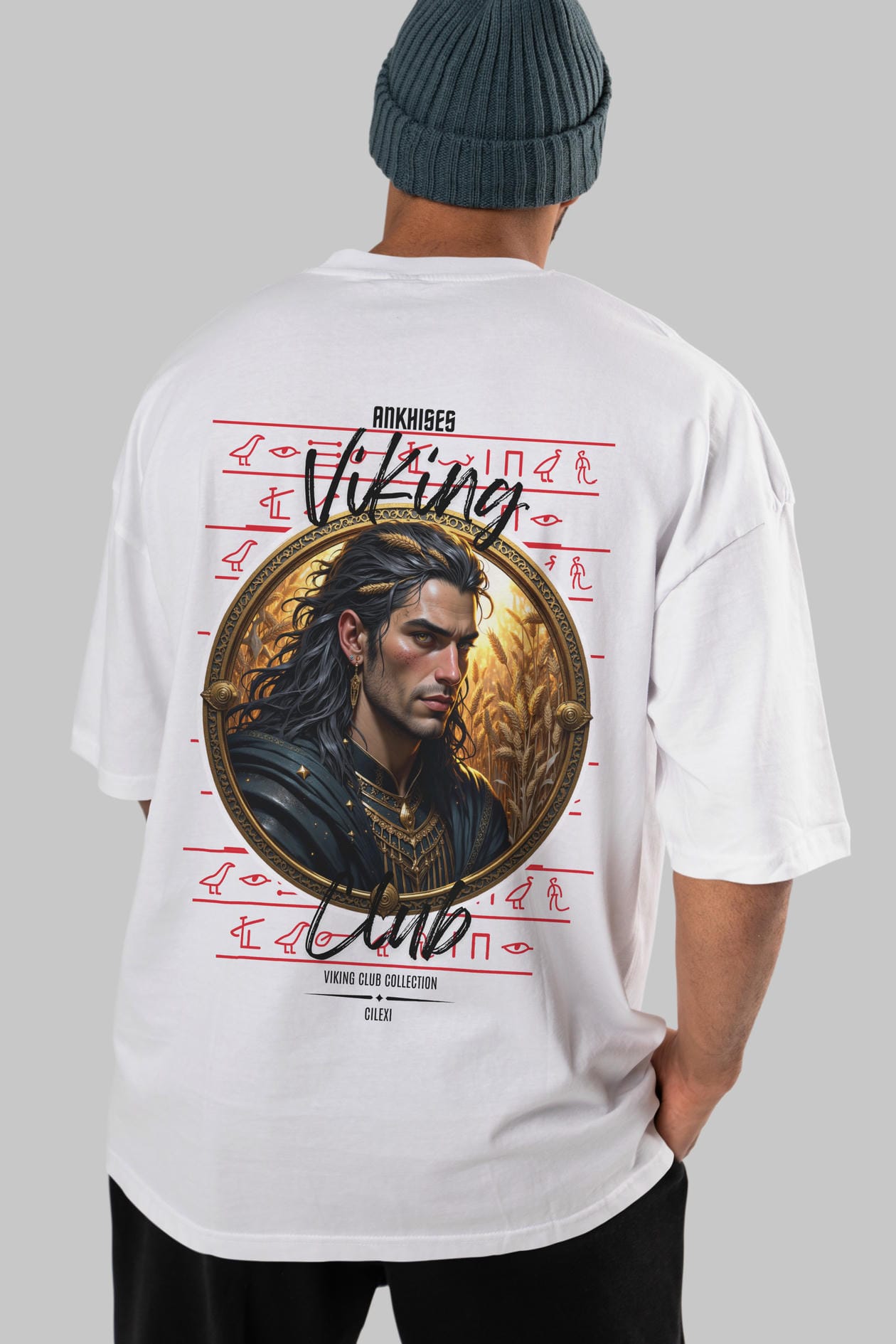 Viking Mitolojisi Serisi 2 Arka Baskılı Oversize t-shirt Erkek Kadın %100 Pamuk Bisiklet Yaka tişort