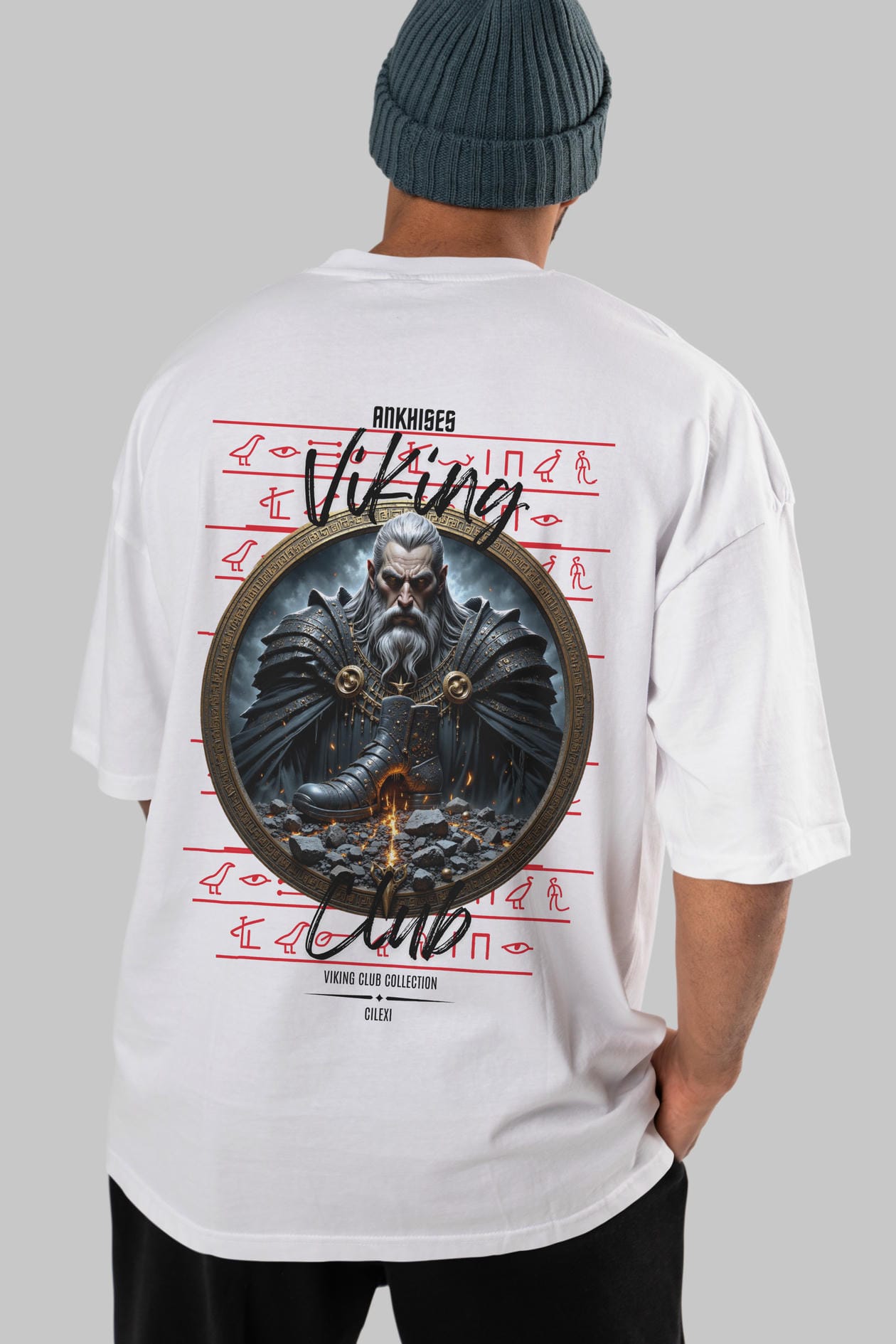 Viking Mitolojisi Serisi 22 Arka Baskılı Oversize t-shirt Erkek Kadın %100 Pamuk Bisiklet Yaka tişort