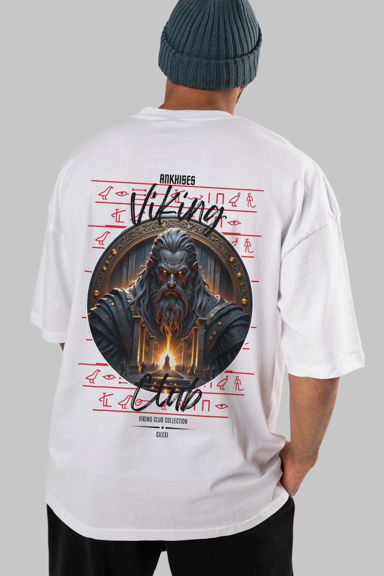 Odin 3 Arka Baskılı Oversize t-shirt Erkek Kadın %100 Pamuk Bisiklet Yaka tişort