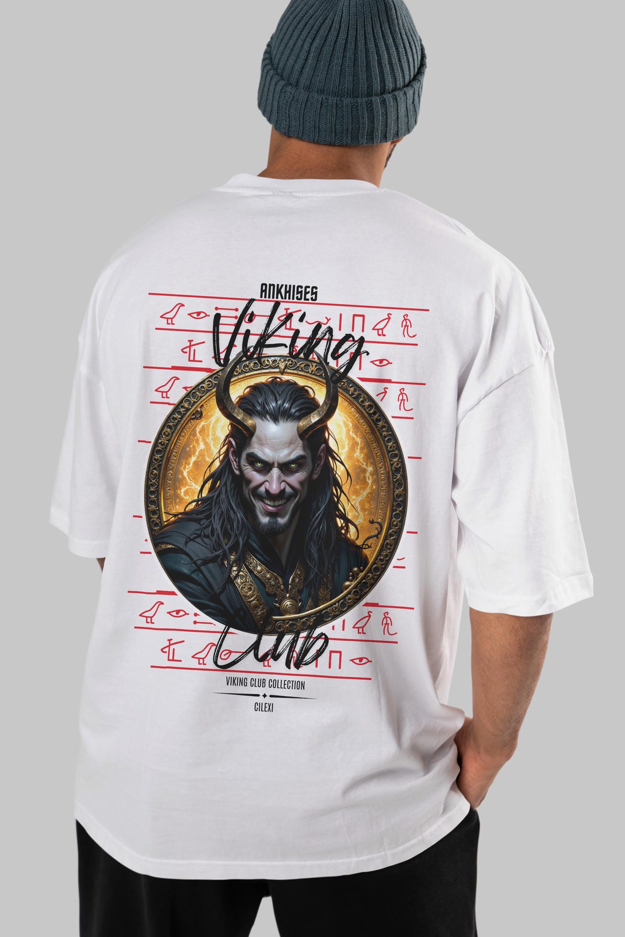 Loke 1 Baskılı Oversize t-shirt Erkek Kadın %100 Pamuk Bisiklet Yaka tişort