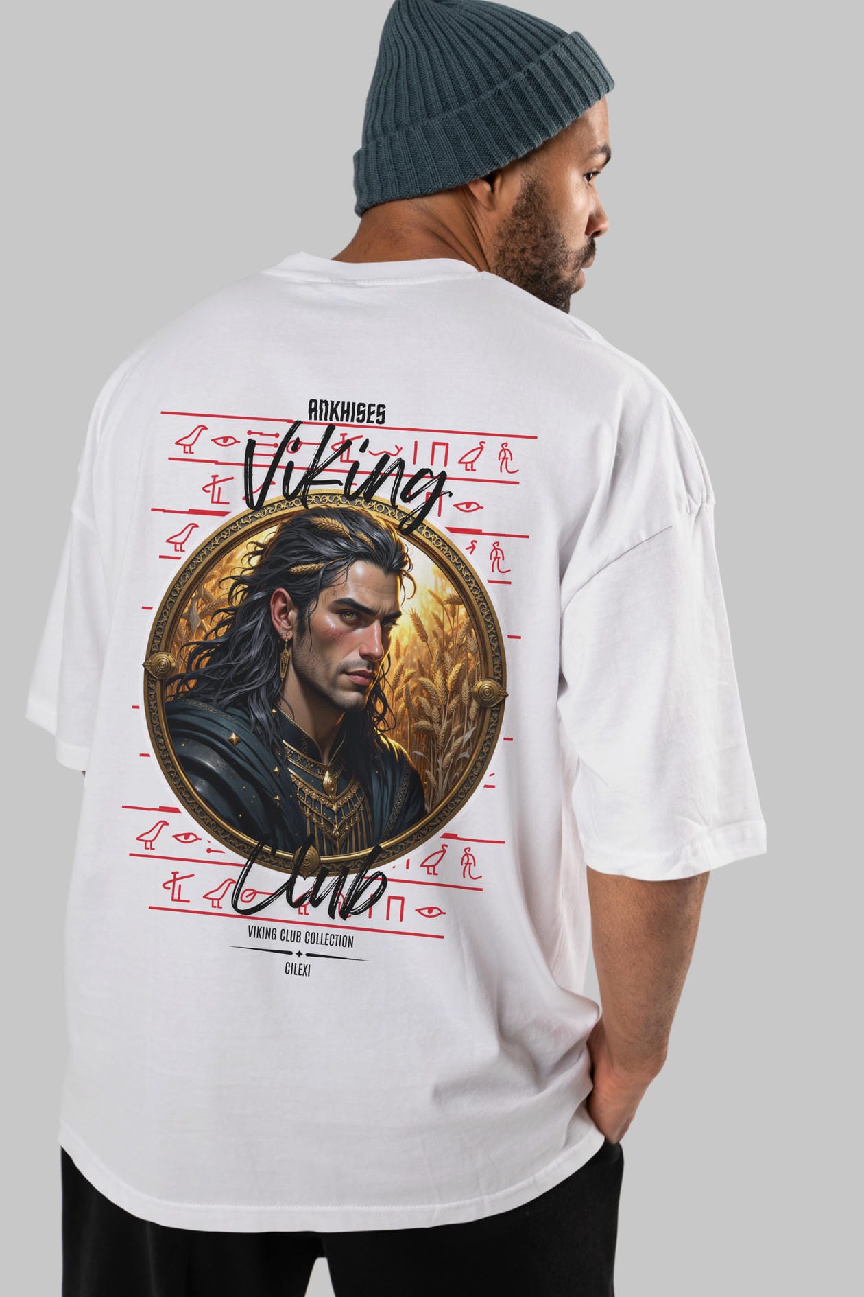 Viking Mitolojisi Serisi 2 Arka Baskılı Oversize t-shirt Erkek Kadın %100 Pamuk Bisiklet Yaka tişort