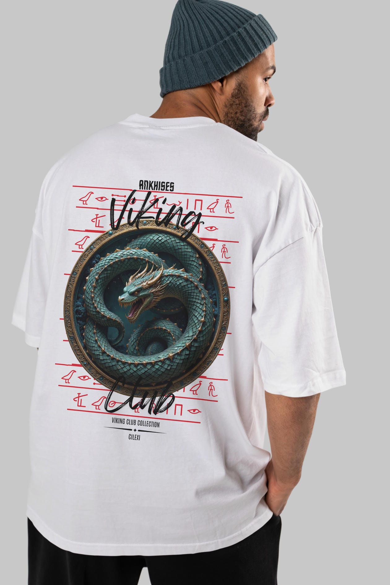 Viking Mitolojisi Serisi 25 Arka Baskılı Oversize t-shirt Erkek Kadın %100 Pamuk Bisiklet Yaka tişort