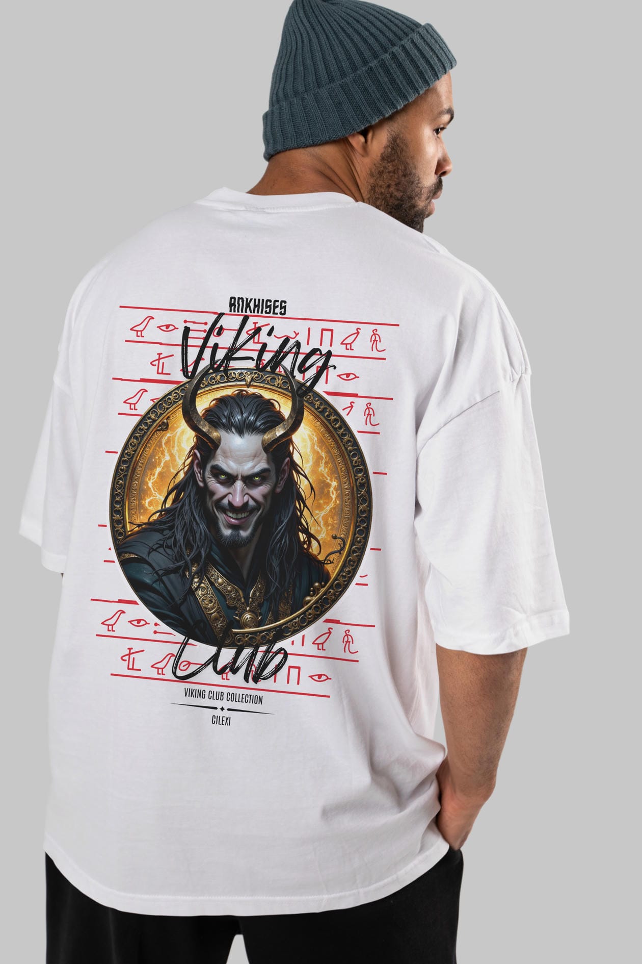 Loke 1 Baskılı Oversize t-shirt Erkek Kadın %100 Pamuk Bisiklet Yaka tişort