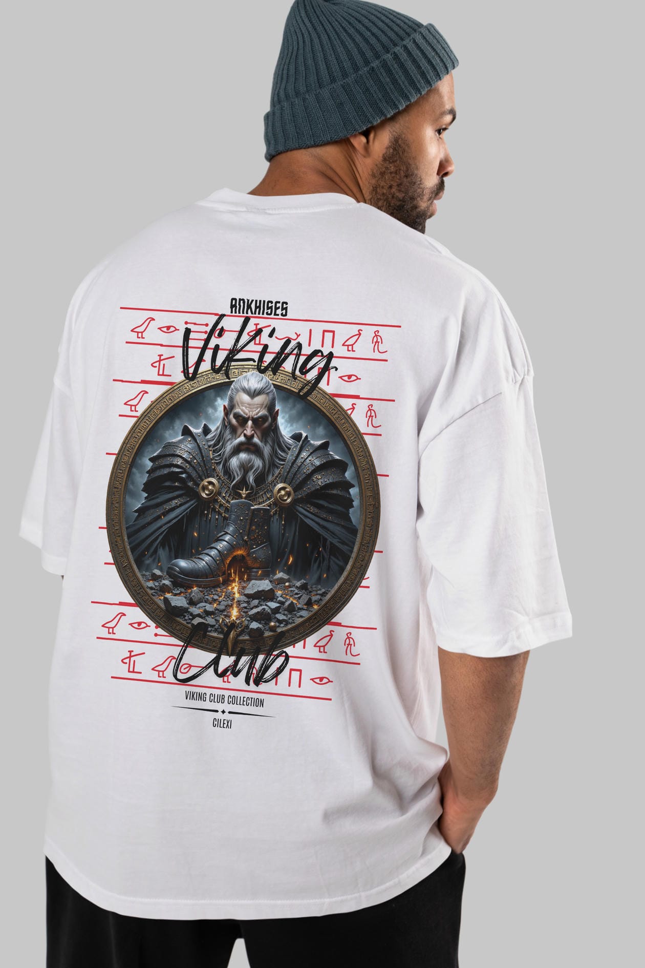 Viking Mitolojisi Serisi 22 Arka Baskılı Oversize t-shirt Erkek Kadın %100 Pamuk Bisiklet Yaka tişort