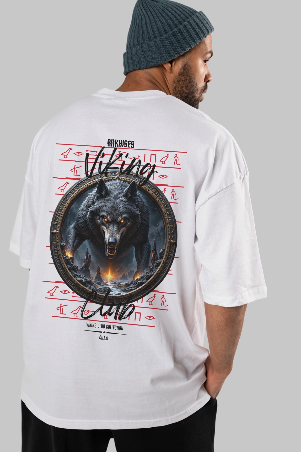 Viking Mitolojisi Serisi 28 Arka Baskılı Oversize t-shirt Erkek Kadın %100 Pamuk Bisiklet Yaka tişort