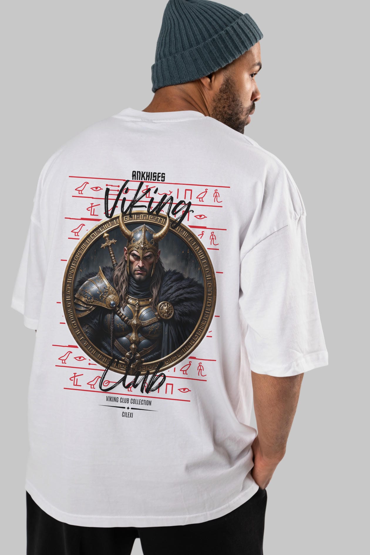 Viking Mitolojisi Serisi 21 Arka Baskılı Oversize t-shirt Erkek Kadın %100 Pamuk Bisiklet Yaka tişort