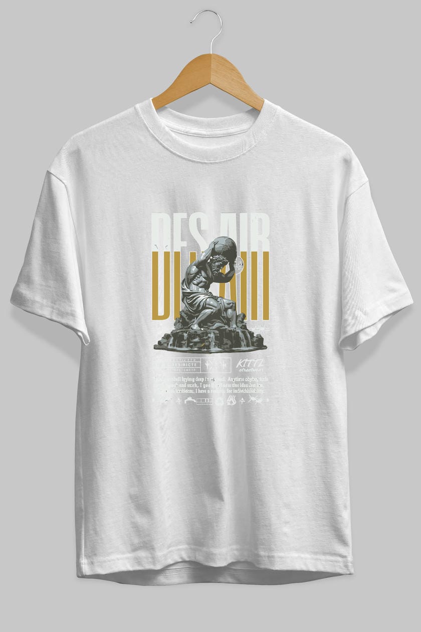 Des air ön Baskılı Oversize t-shirt Erkek Kadın %100 Pamuk Bisiklet Yaka tişort