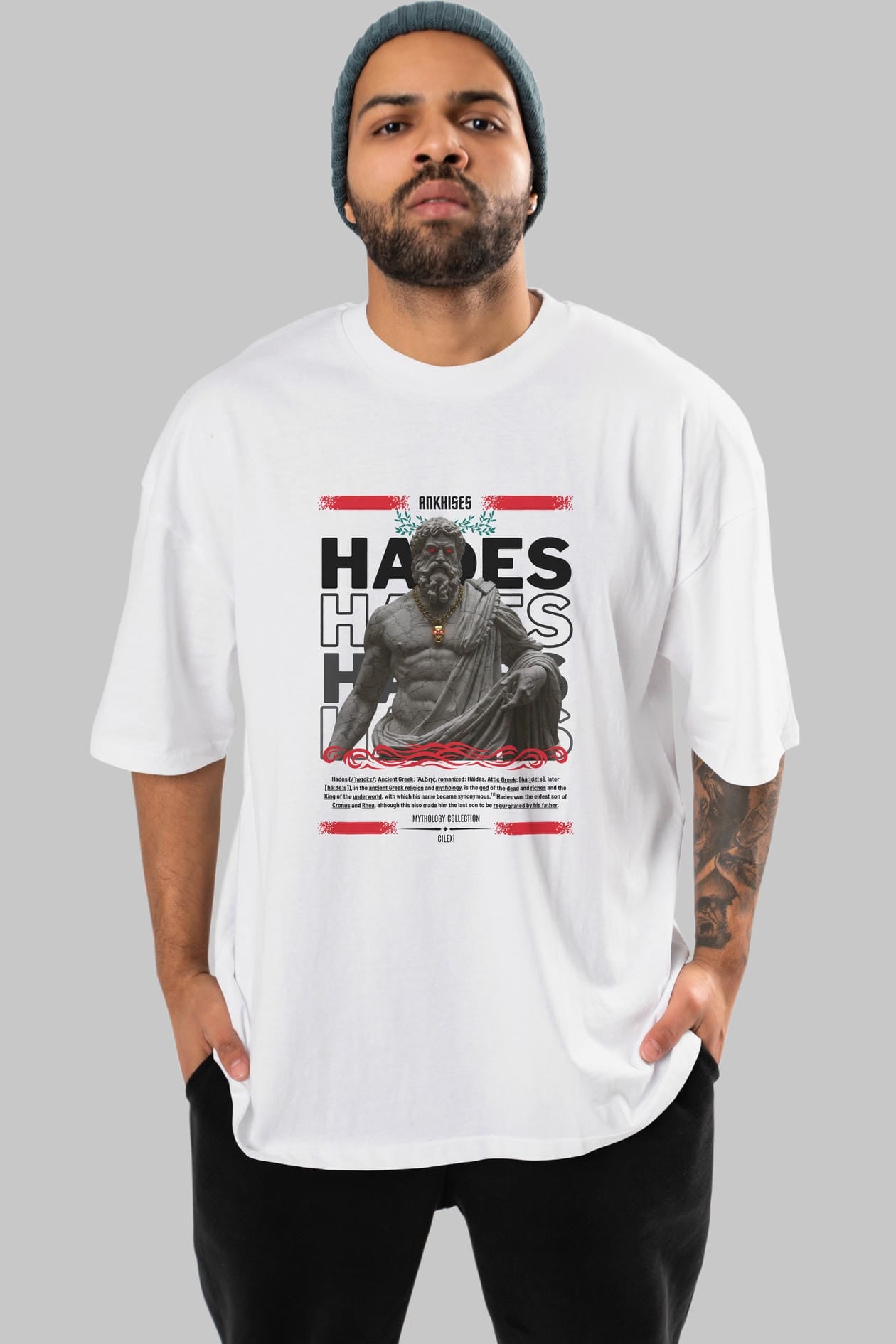 Hades 3 ön Baskılı Oversize t-shirt Erkek Kadın %100 Pamuk Bisiklet Yaka tişort