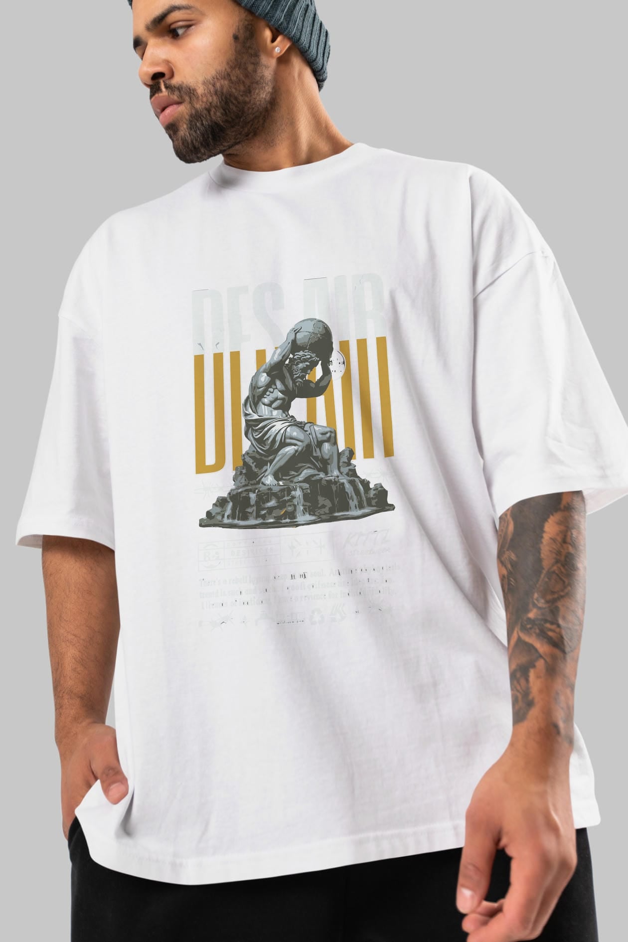 Des air ön Baskılı Oversize t-shirt Erkek Kadın %100 Pamuk Bisiklet Yaka tişort