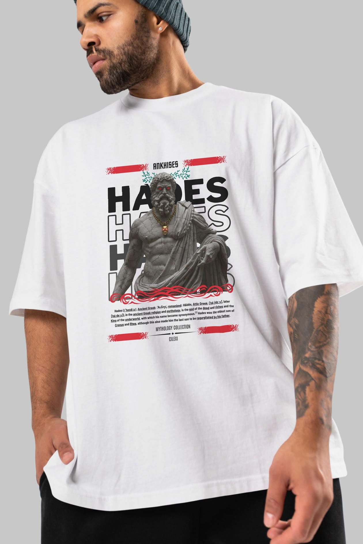 Hades 3 ön Baskılı Oversize t-shirt Erkek Kadın %100 Pamuk Bisiklet Yaka tişort