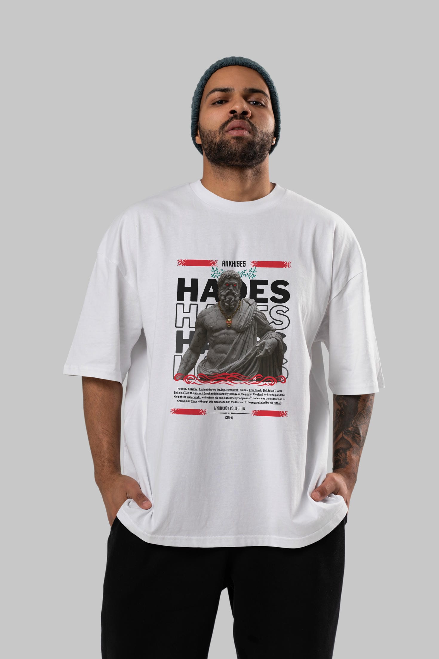 Hades 3 ön Baskılı Oversize t-shirt Erkek Kadın %100 Pamuk Bisiklet Yaka tişort