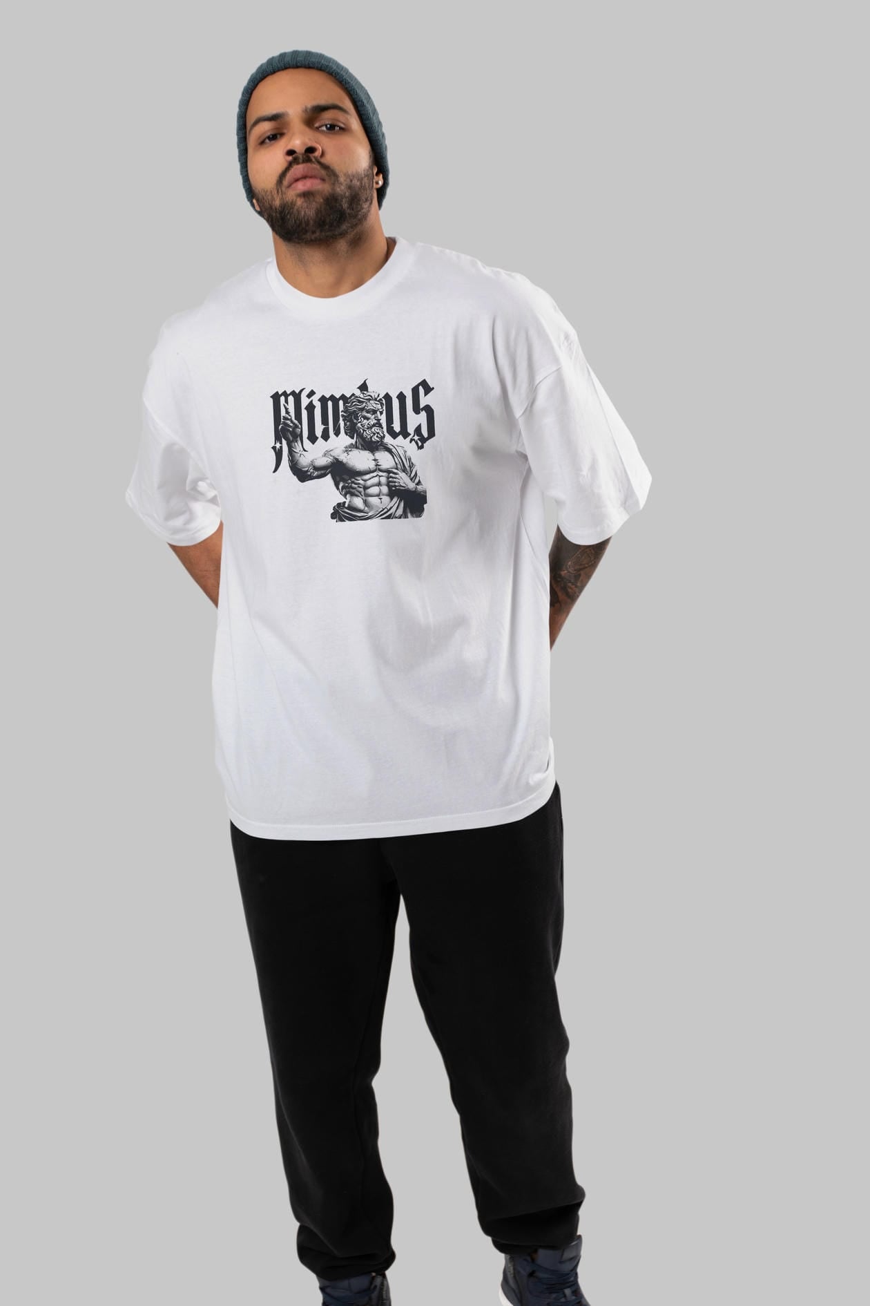 Mimbus Zeus ön Baskılı Oversize t-shirt Erkek Kadın %100 Pamuk Bisiklet Yaka tişort
