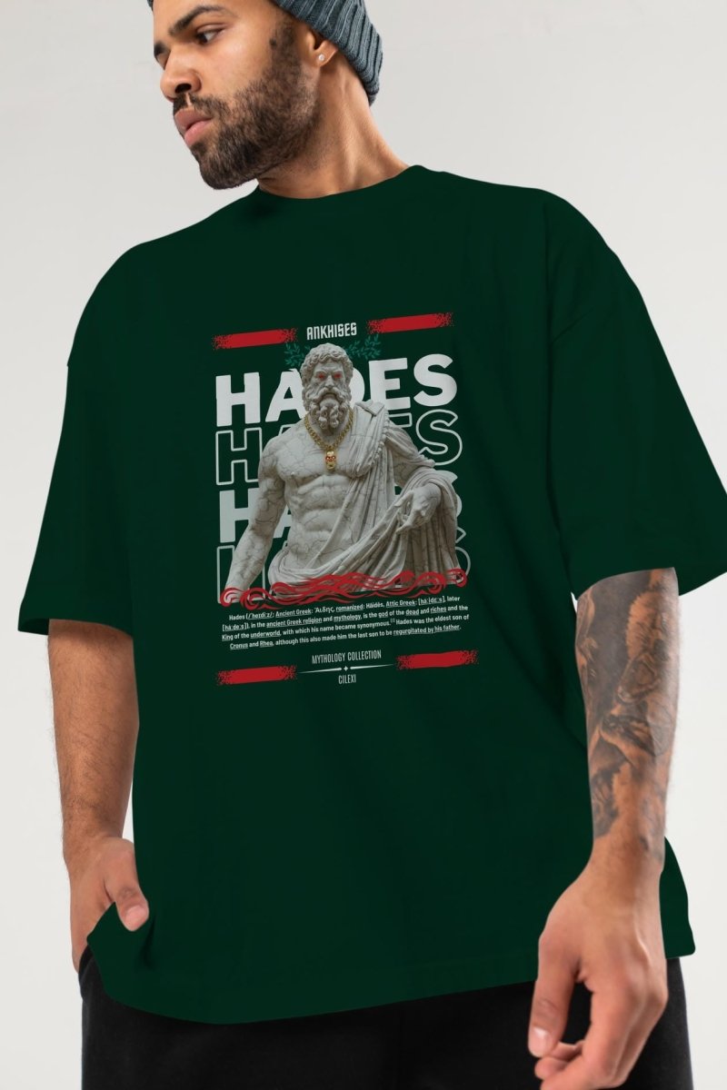 Hades 2 ön Baskılı Oversize t-shirt Erkek Kadın %100 Pamuk Bisiklet Yaka tişort - Cilexi