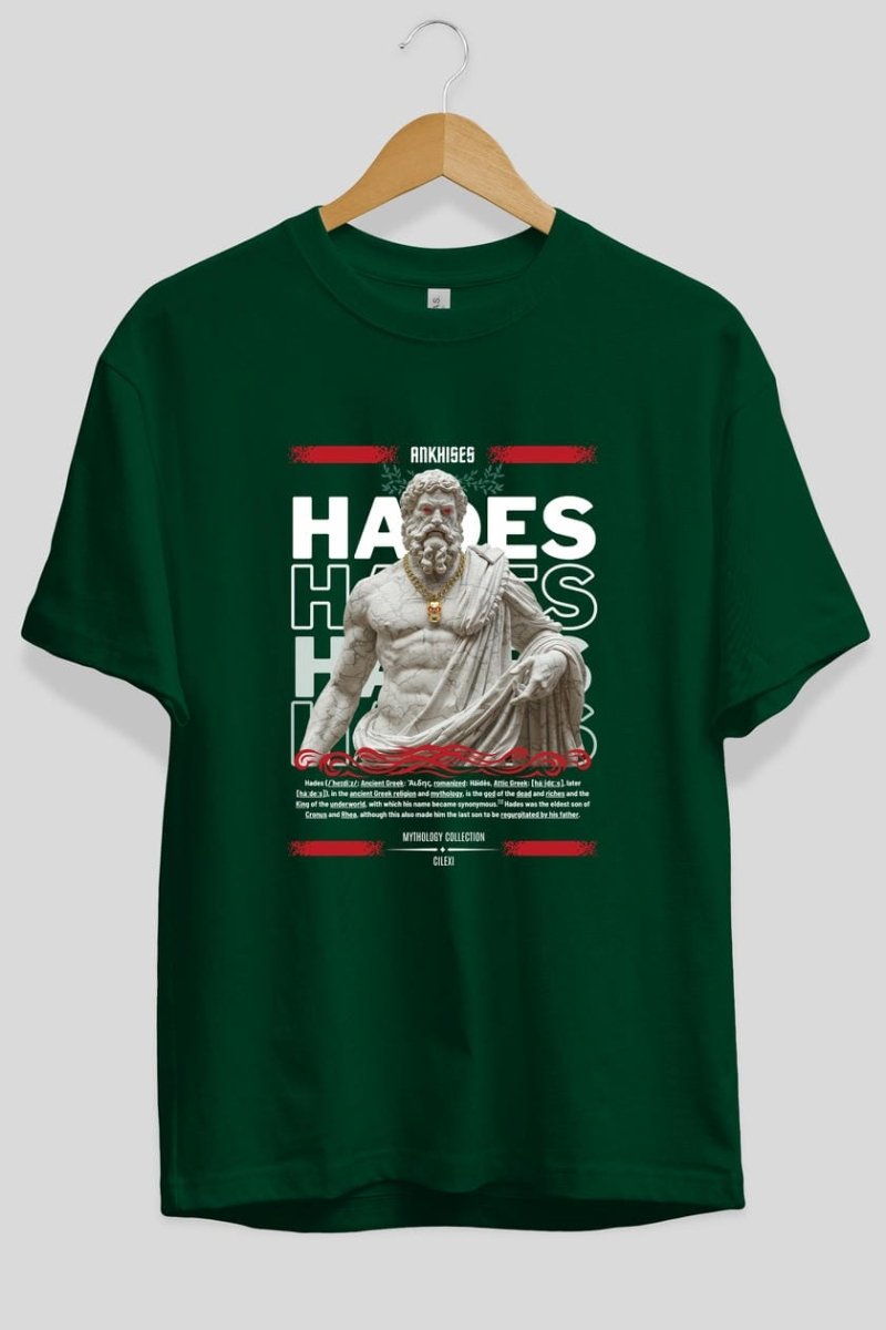 Hades 2 ön Baskılı Oversize t-shirt Erkek Kadın %100 Pamuk Bisiklet Yaka tişort - Cilexi