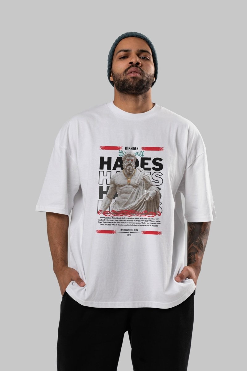 Hades 2 ön Baskılı Oversize t-shirt Erkek Kadın %100 Pamuk Bisiklet Yaka tişort - Cilexi