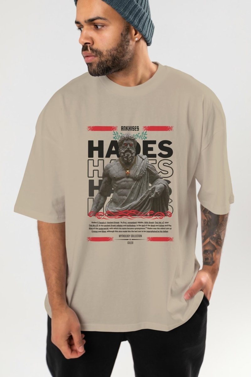 Hades 3 ön Baskılı Oversize t-shirt Erkek Kadın %100 Pamuk Bisiklet Yaka tişort - Cilexi