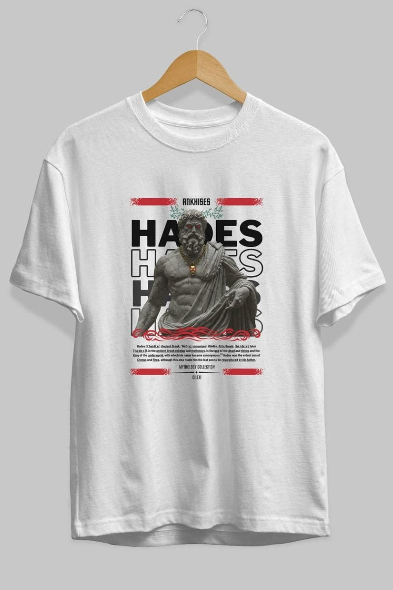 Hades 3 ön Baskılı Oversize t-shirt Erkek Kadın %100 Pamuk Bisiklet Yaka tişort - Cilexi