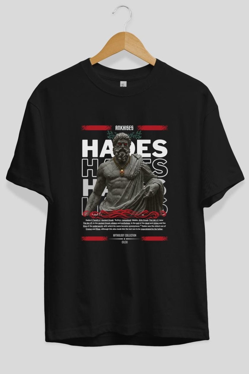 Hades 3 ön Baskılı Oversize t-shirt Erkek Kadın %100 Pamuk Bisiklet Yaka tişort - Cilexi