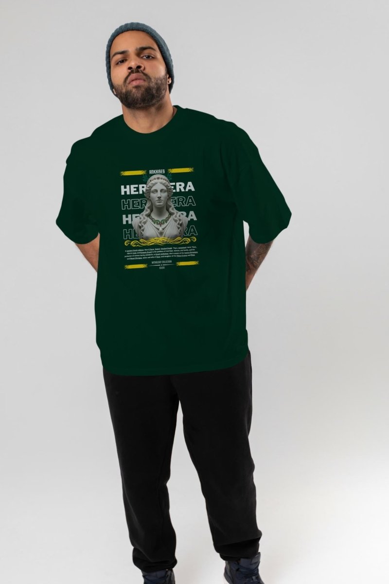Hera 1 ön Baskılı Oversize t-shirt Erkek Kadın %100 Pamuk Bisiklet Yaka tişort - Cilexi