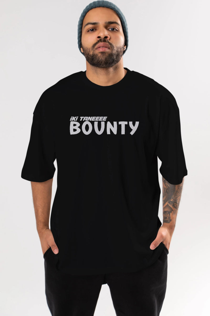 İki Tane Bounty Ön Baskılı Oversize t-shirt %100 pamuk Erkek Kadın Unisex - Cilexi