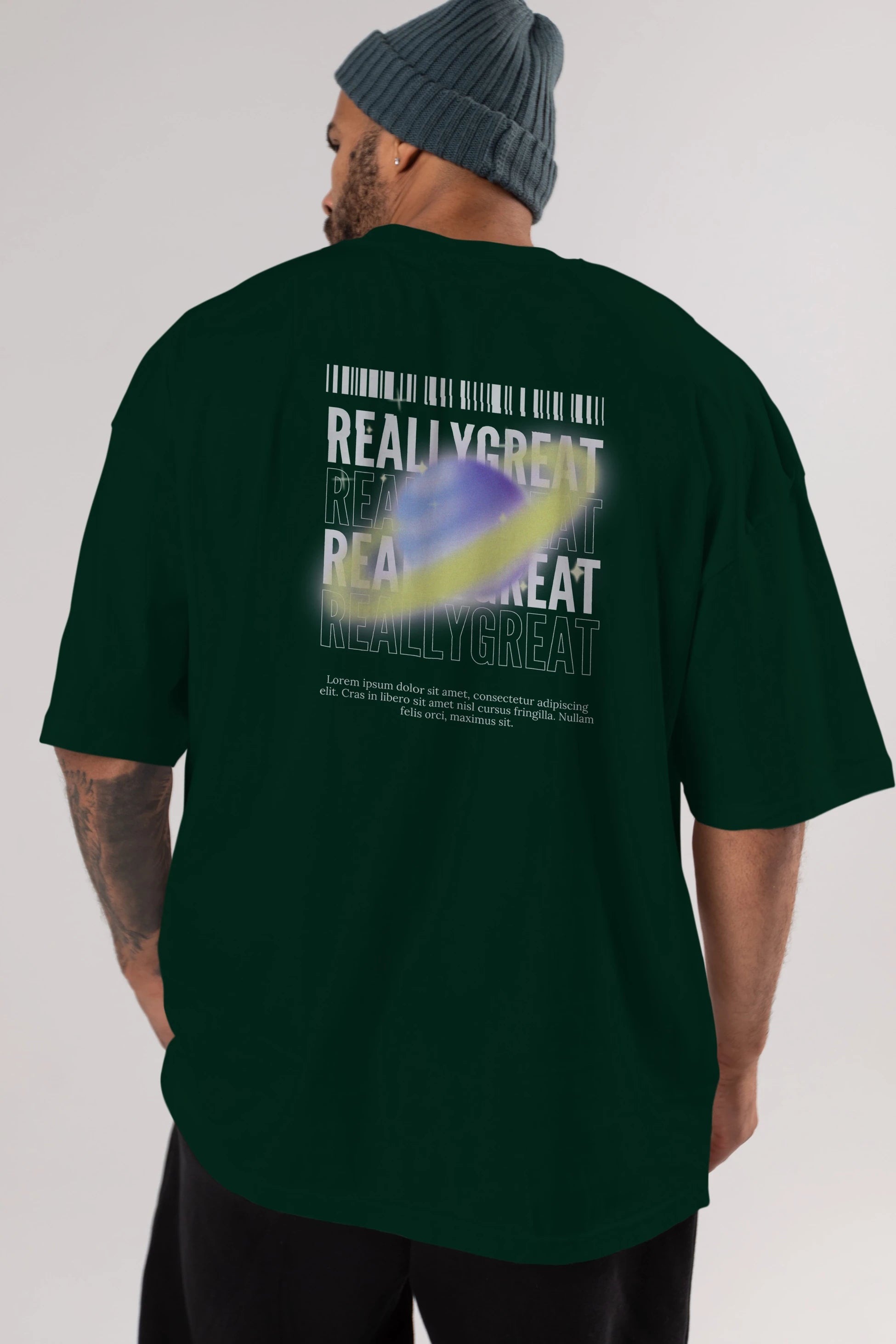 Really Great 2 Yazılı Arka Baskılı Oversize t-shirt Erkek Kadın Unisex