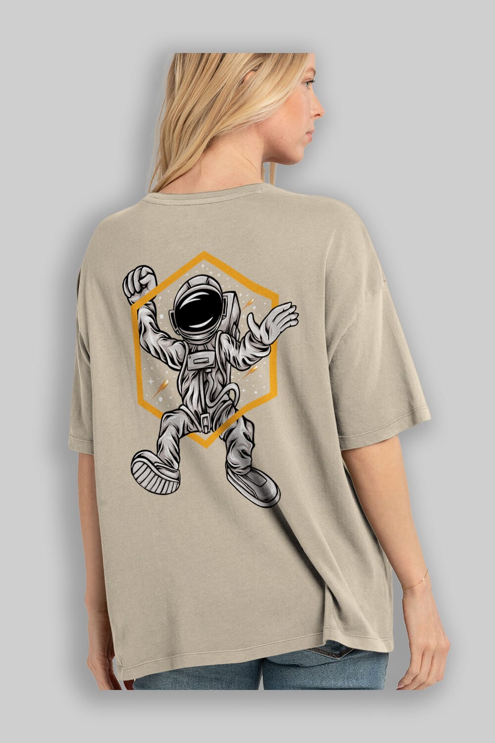 Astrofun Arka Baskılı Oversize t-shirt Erkek Kadın Unisex