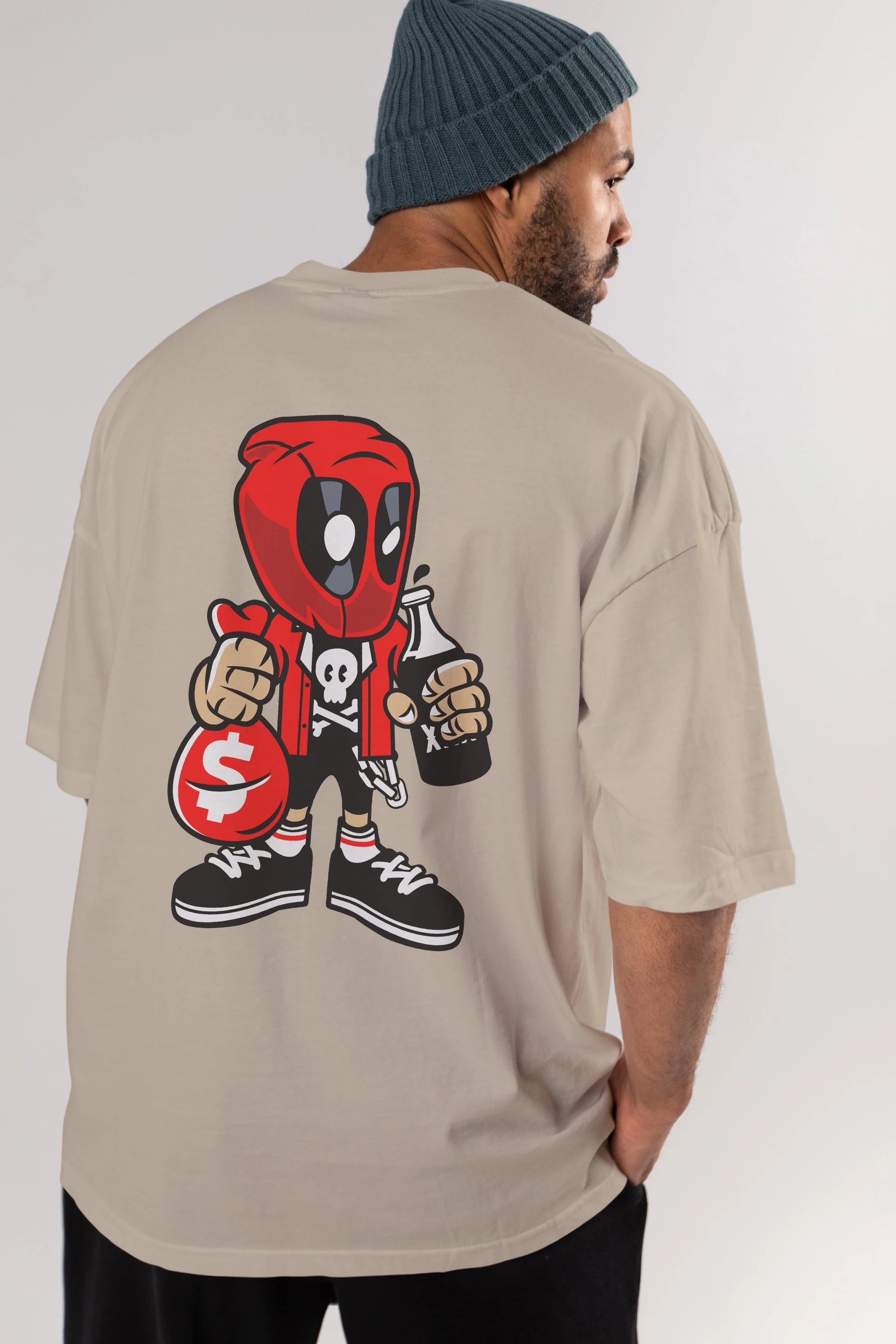 Deadpool (20) Arka Baskılı Oversize t-shirt Erkek Kadın Unisex %100 Pamuk Bisiklet Yaka tişort