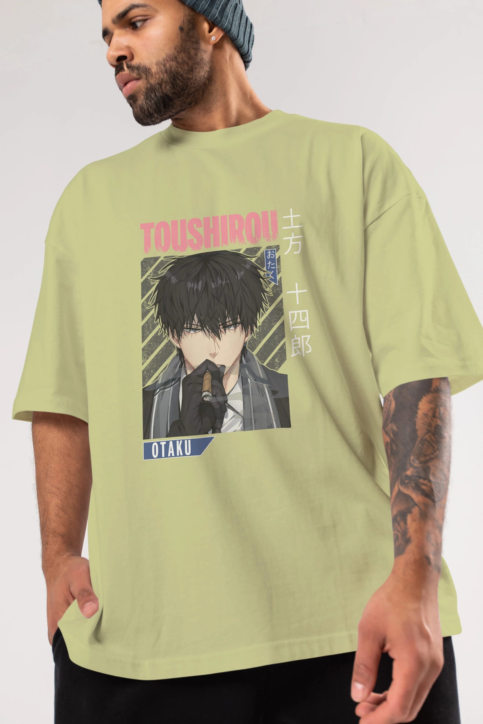 Toushirou Hijikata 2 Anime Ön Baskılı Oversize t-shirt %100 pamuk Erkek Kadın Unisex