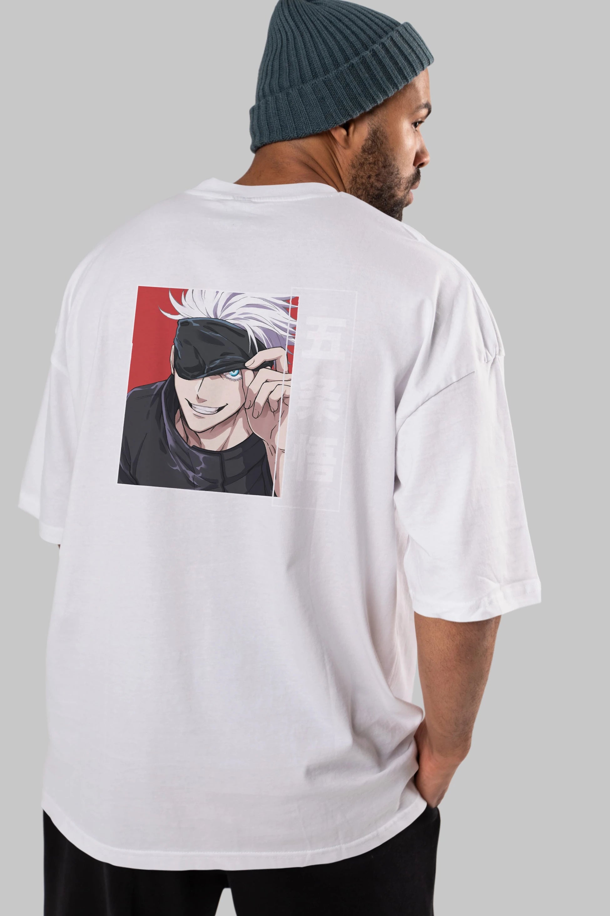 JUJUTSU KAISEN Anime Arka Baskılı Oversize t-shirt Erkek Kadın Unisex