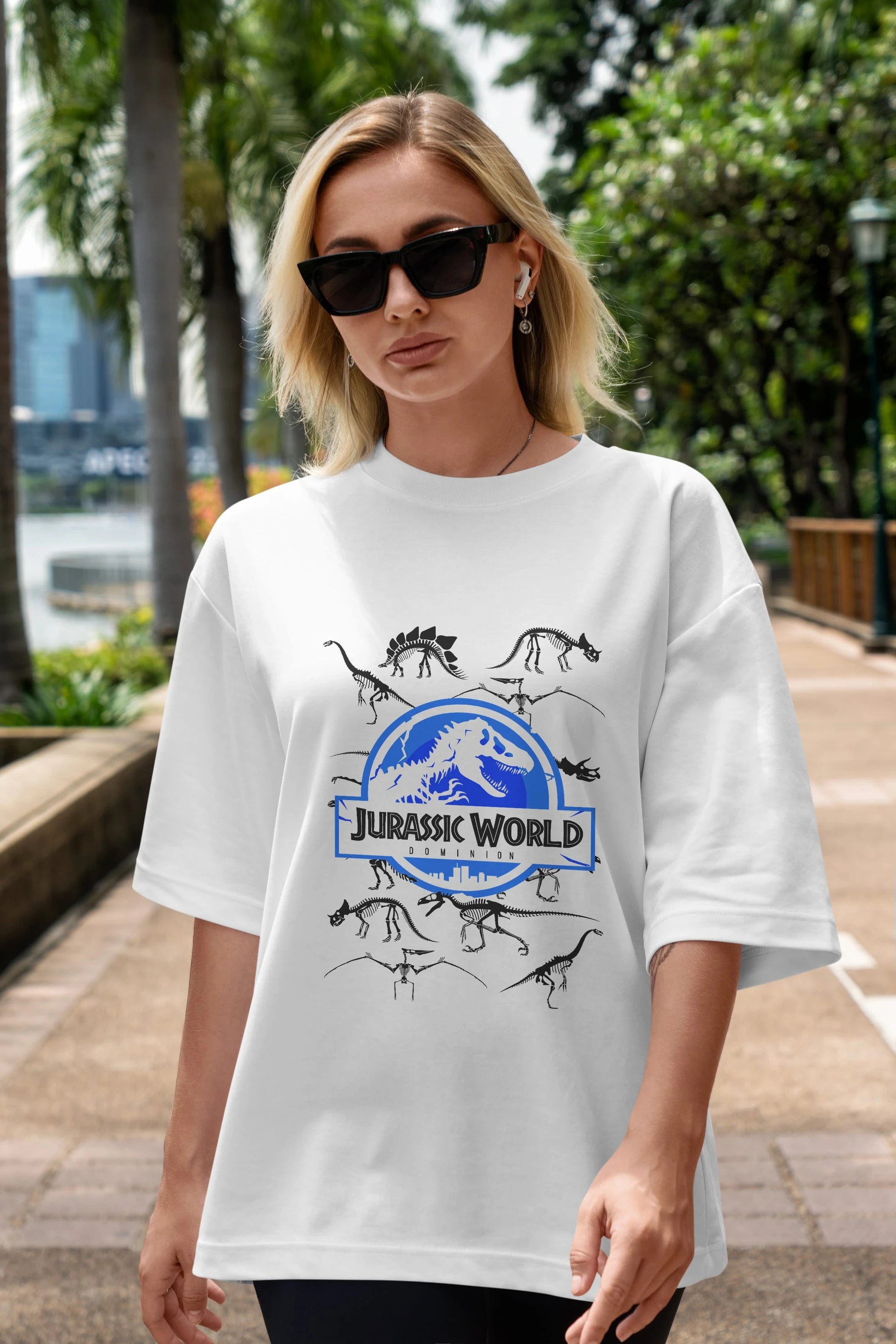 Jurassic Park (5) Ön Baskılı Oversize t-shirt Erkek Kadın Unisex %100 Pamuk Bisiklet Yaka tişort