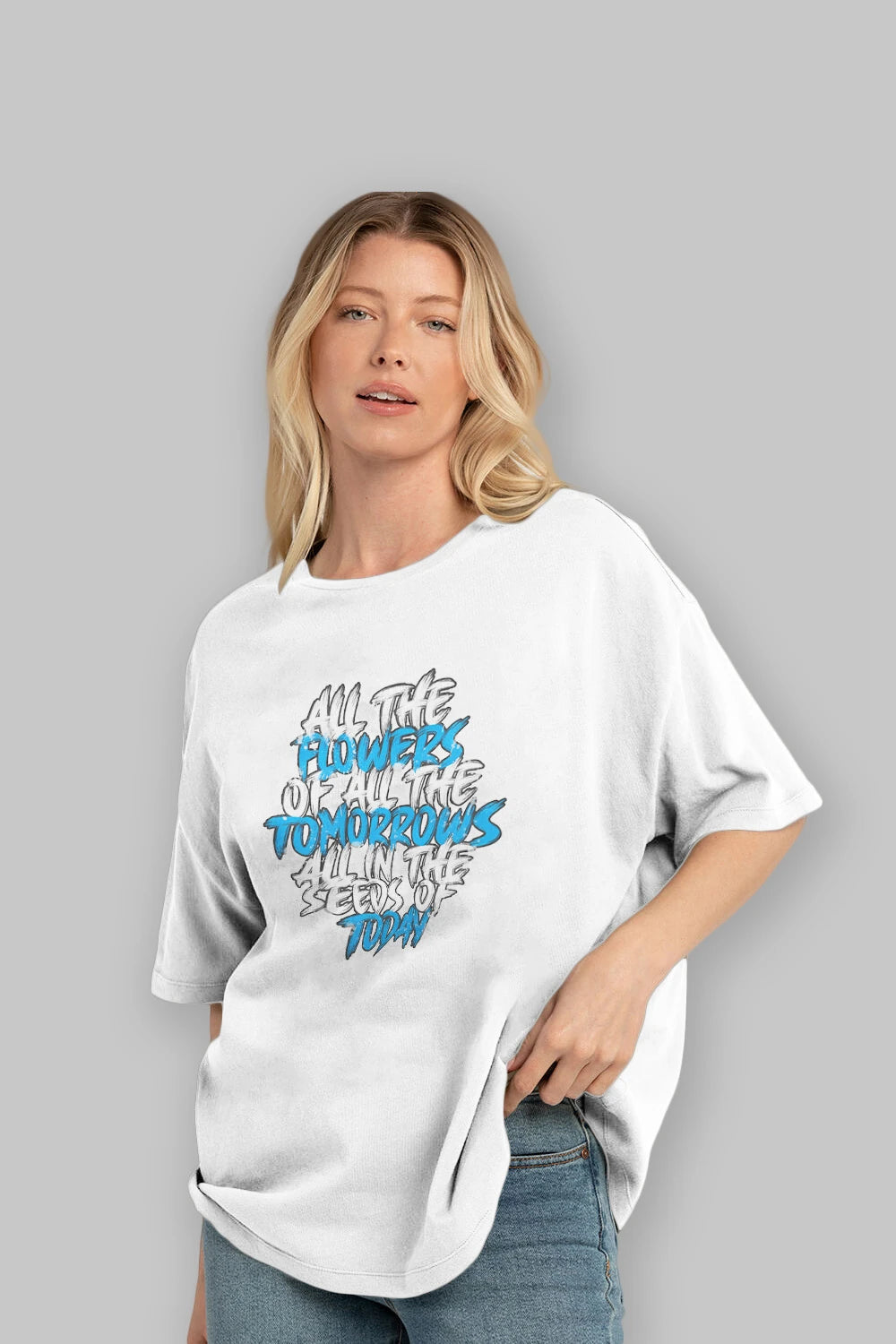 All The Flowers Ön Baskılı Oversize t-shirt Erkek Kadın Unisex