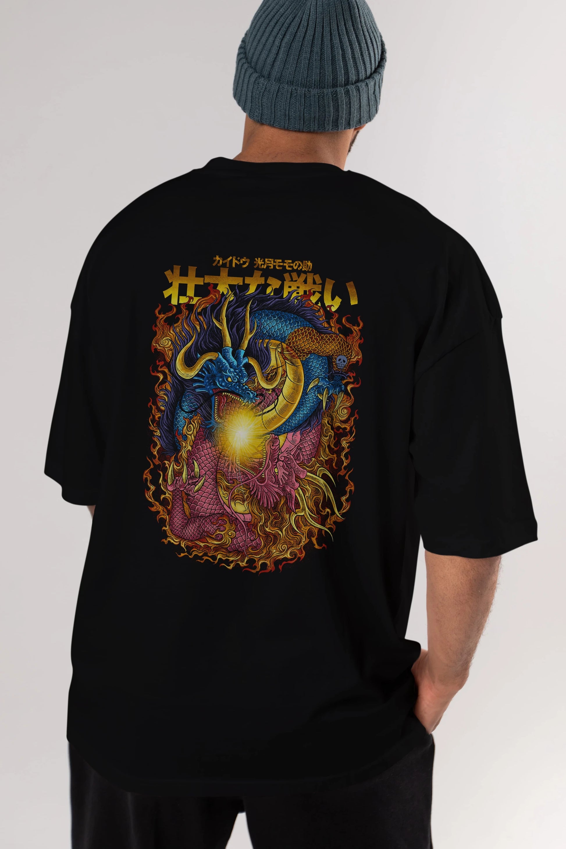 ONE PIECE (4) Anime Arka Baskılı Oversize t-shirt Erkek Kadın Unisex