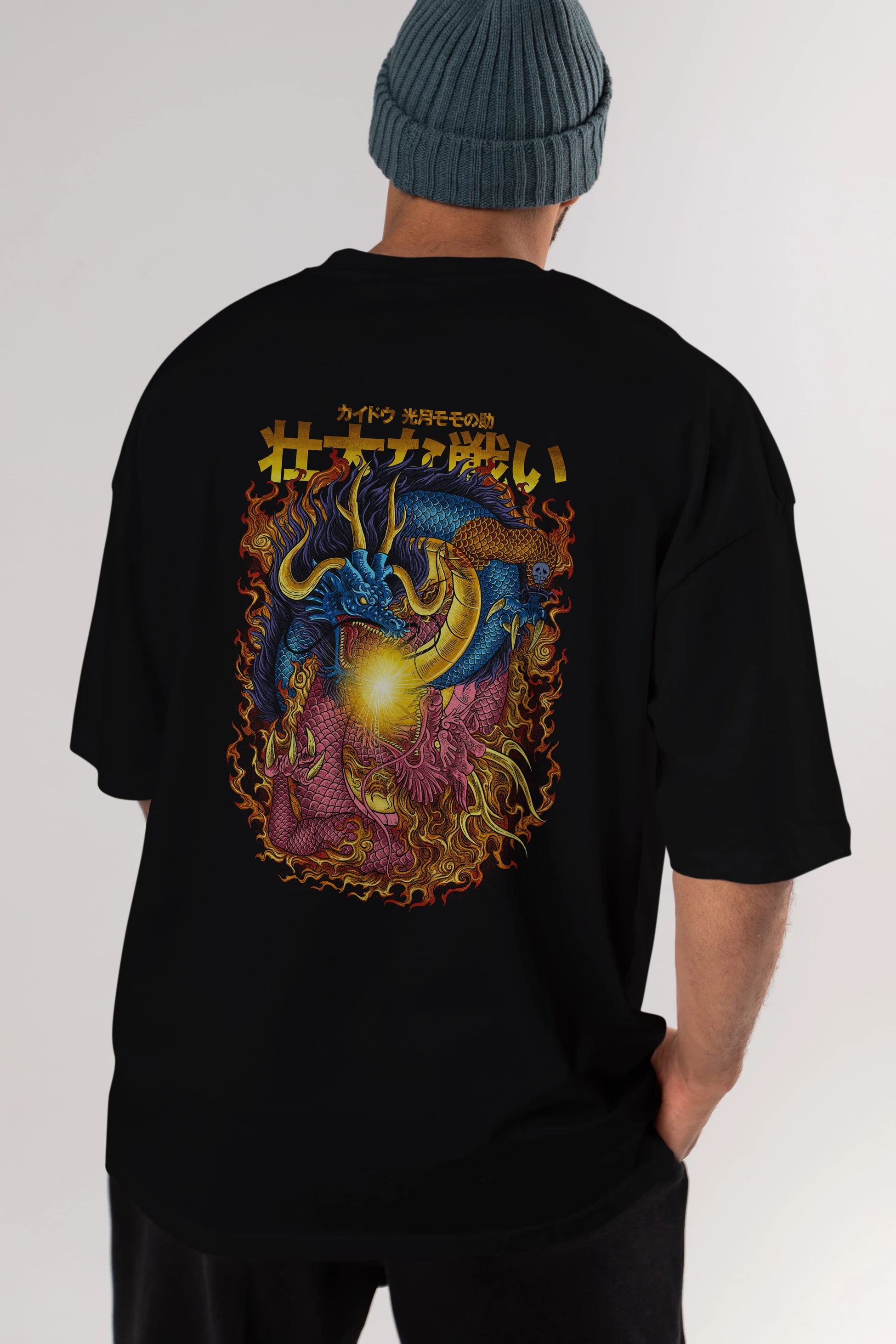 ONE PIECE (4) Anime Arka Baskılı Oversize t-shirt Erkek Kadın Unisex