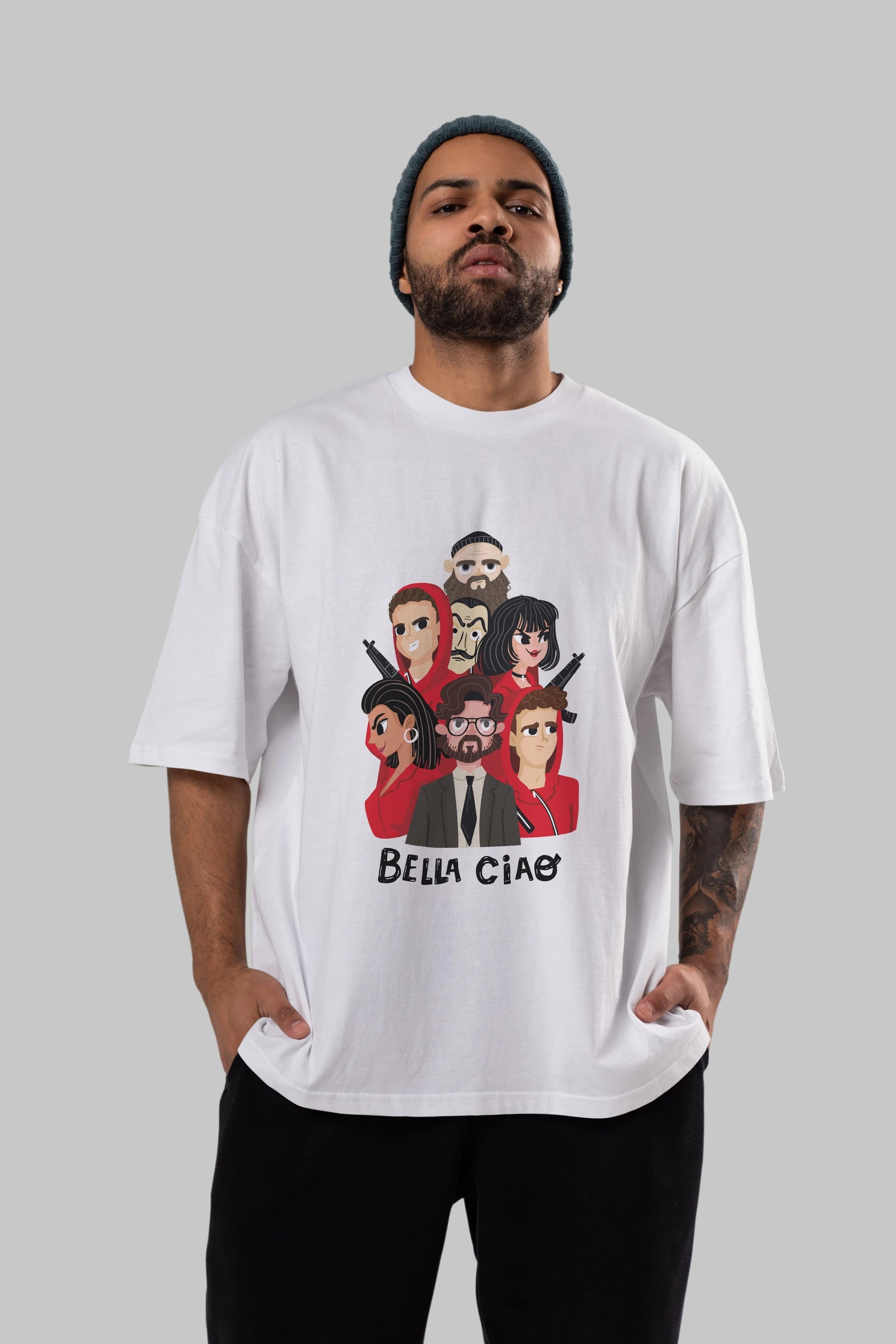 La Casa De Papel (13) Ön Baskılı Oversize t-shirt Erkek Kadın Unisex %100 Pamuk Bisiklet Yaka tişort