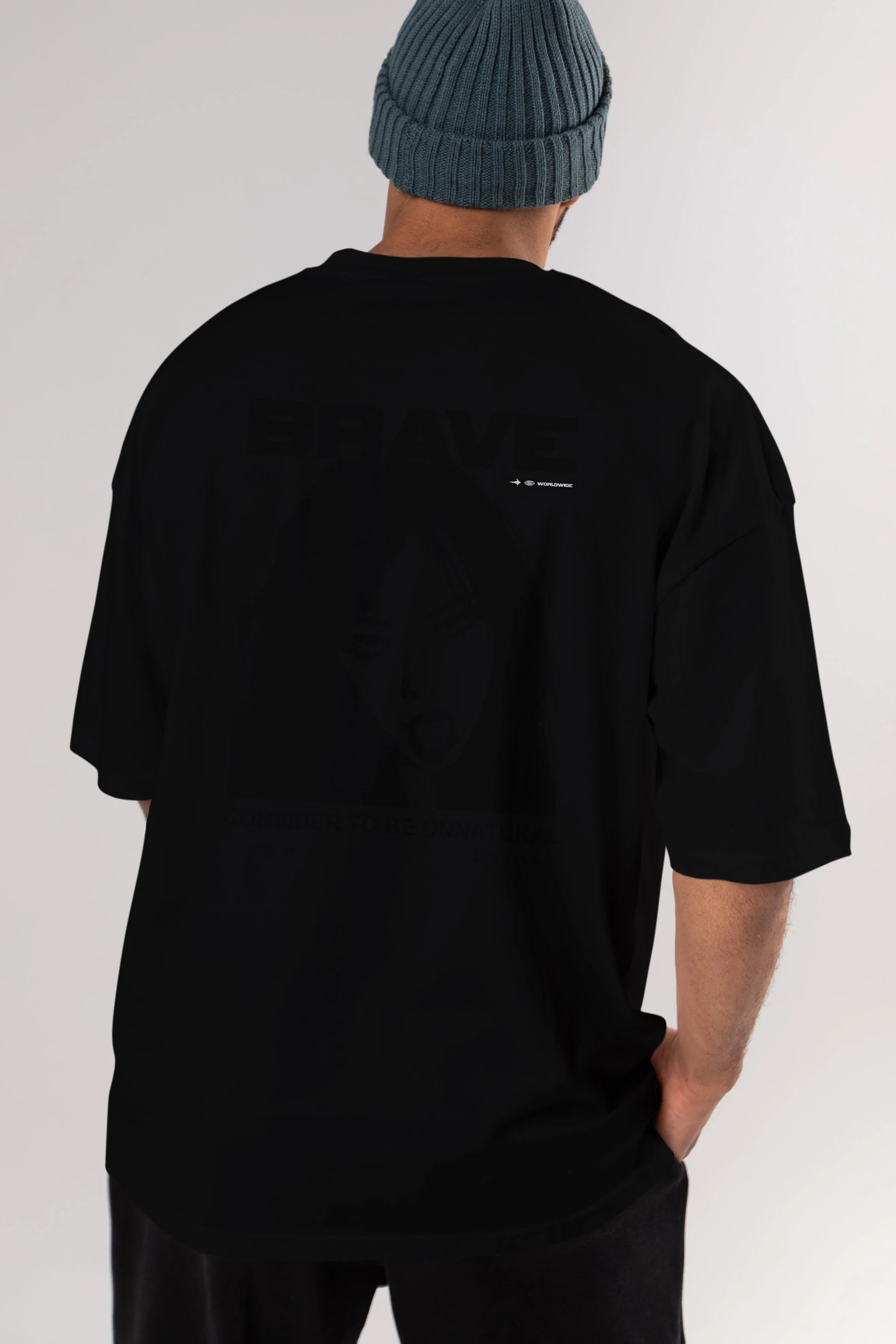 Brave Arka Baskılı Oversize t-shirt Erkek Kadın Unisex