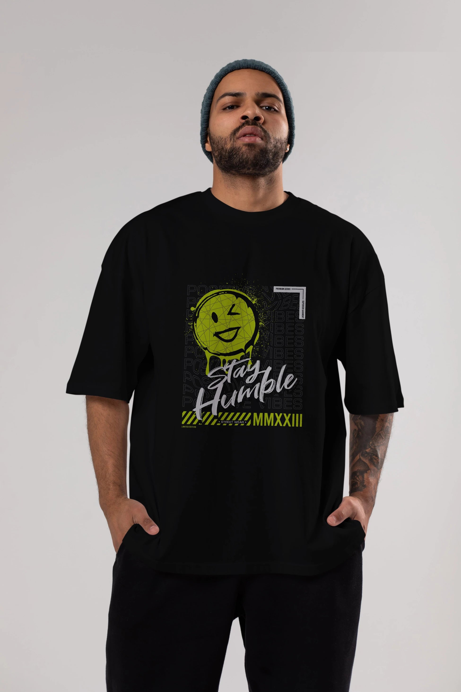 Stay Humble Ön Baskılı Oversize t-shirt Erkek Kadın Unisex