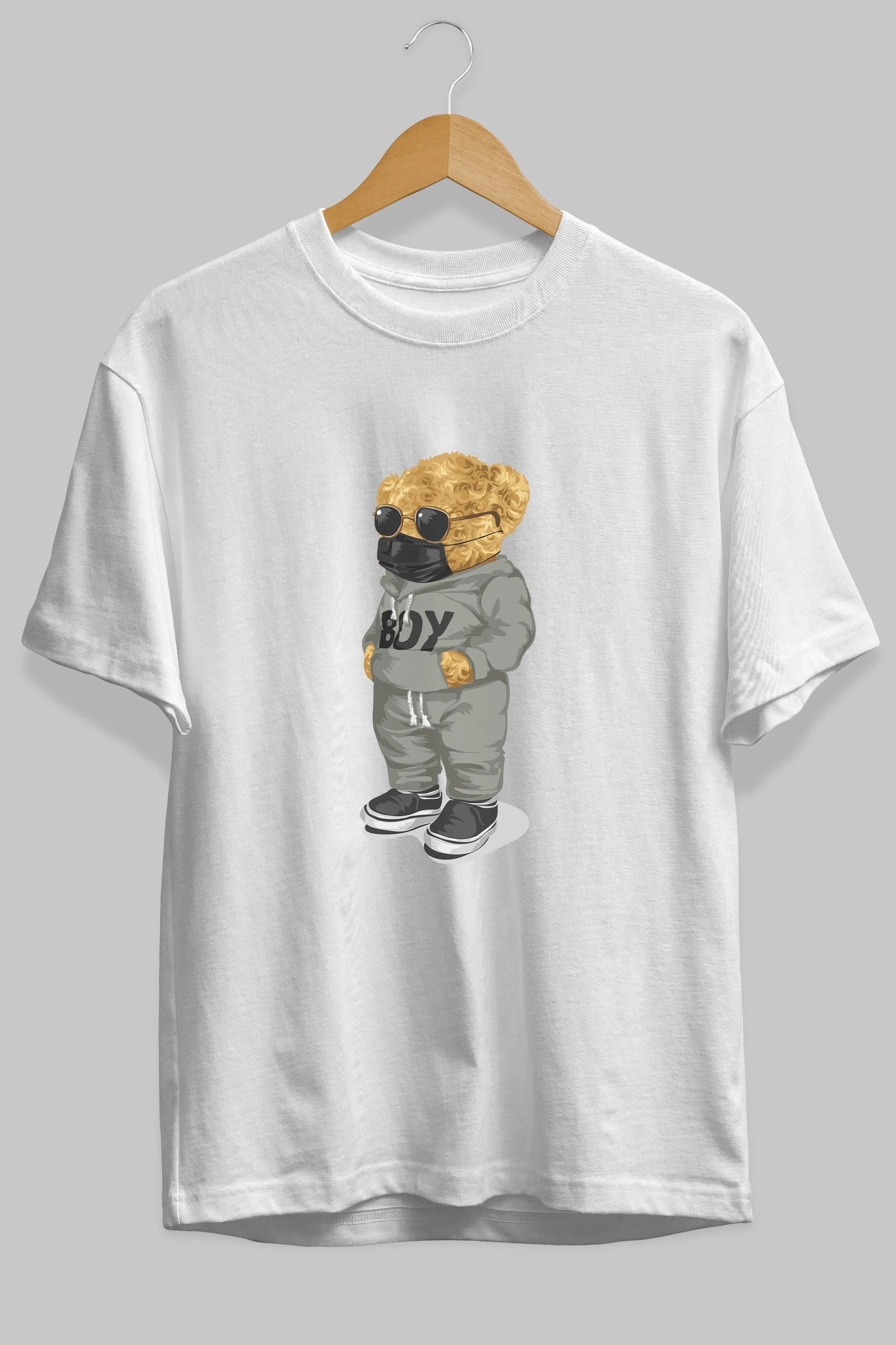 Teddy Bear Boy Ön Baskılı Oversize t-shirt Erkek Kadın Unisex %100 Pamuk