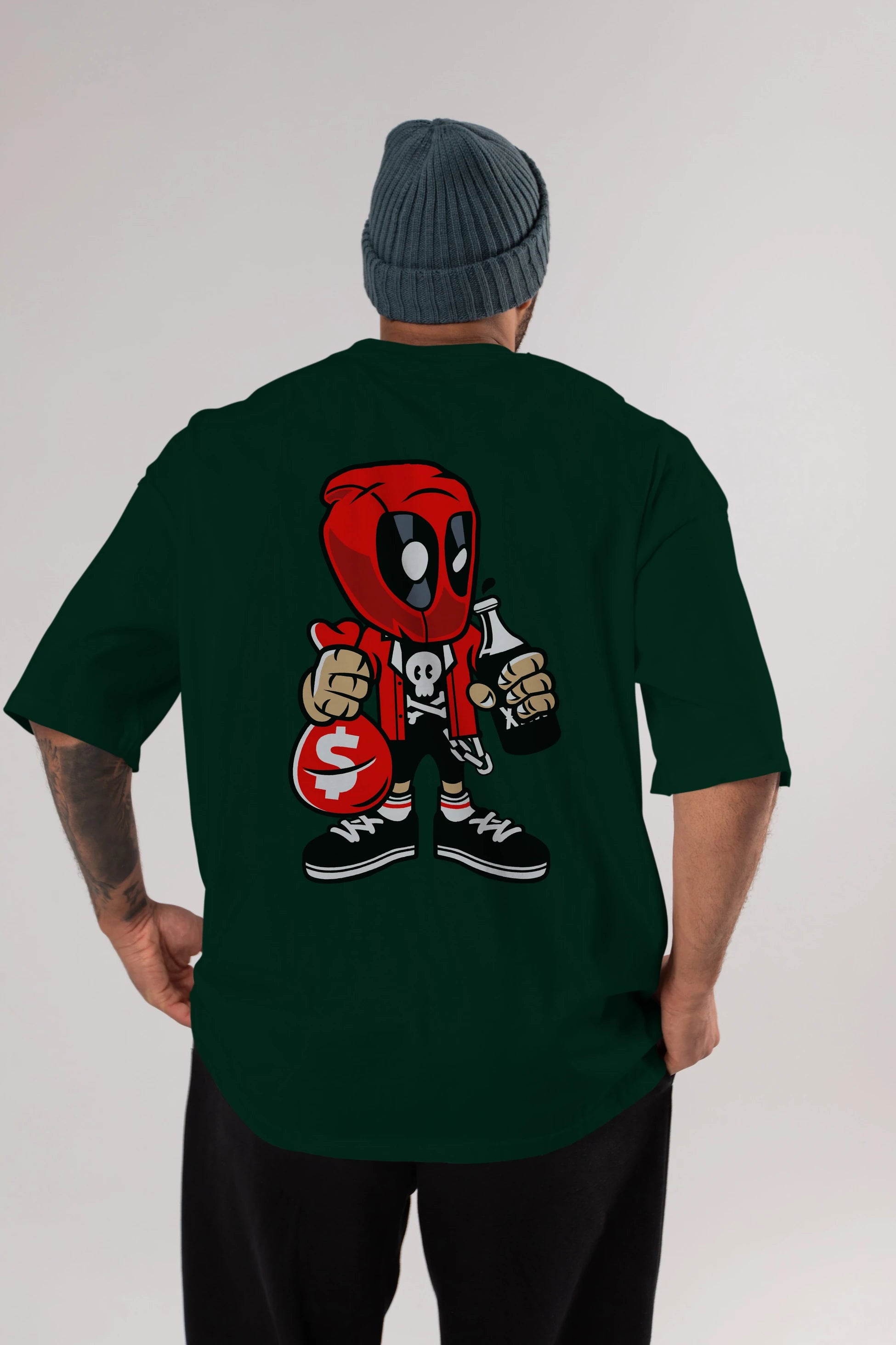 Deadpool (20) Arka Baskılı Oversize t-shirt Erkek Kadın Unisex %100 Pamuk Bisiklet Yaka tişort