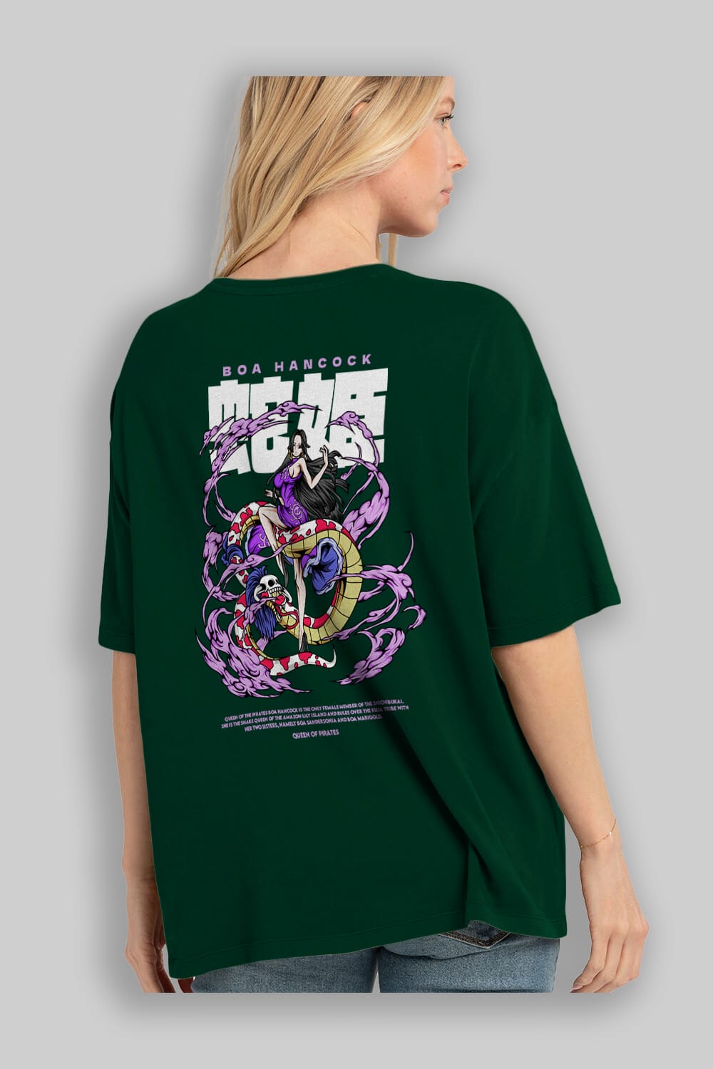 Boa Hancock Anime Arka Baskılı Oversize t-shirt Erkek Kadın Unisex