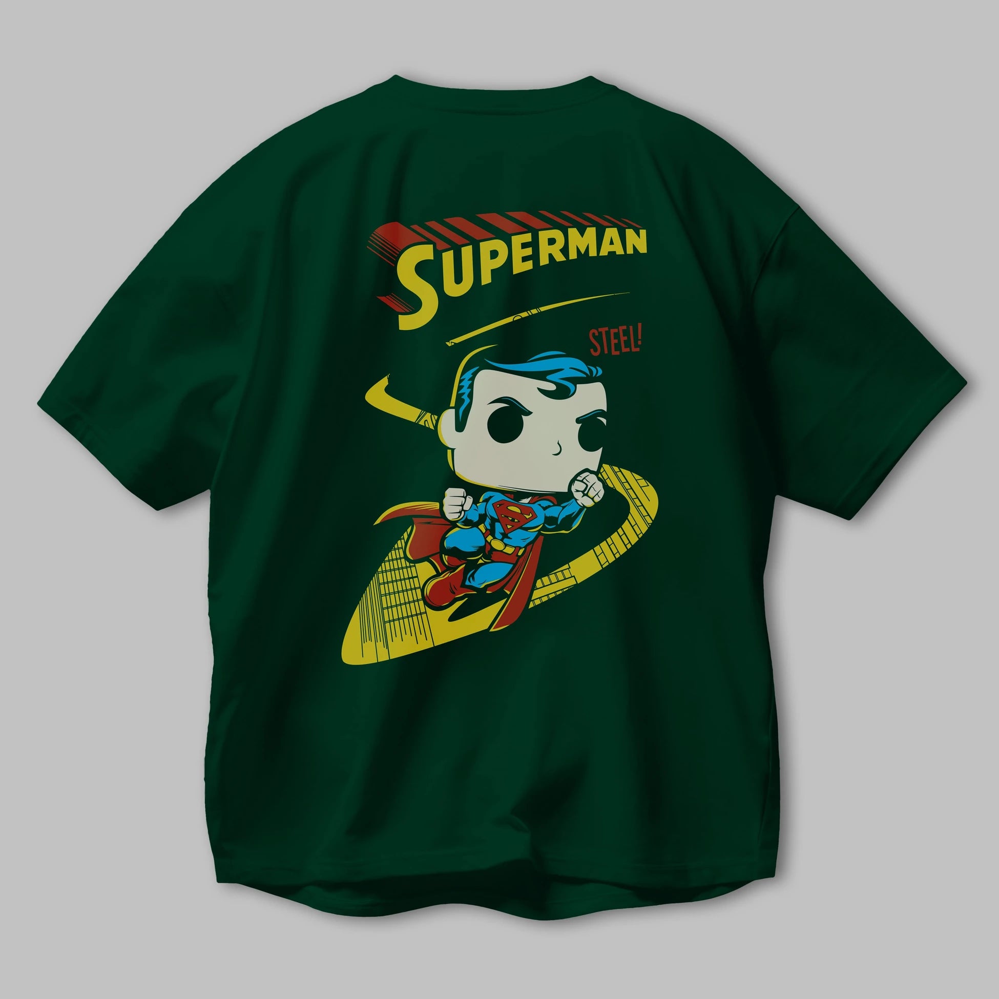 Superman (2) Arka Baskılı Oversize t-shirt Erkek Kadın Unisex %100 Pamuk Bisiklet Yaka tişort