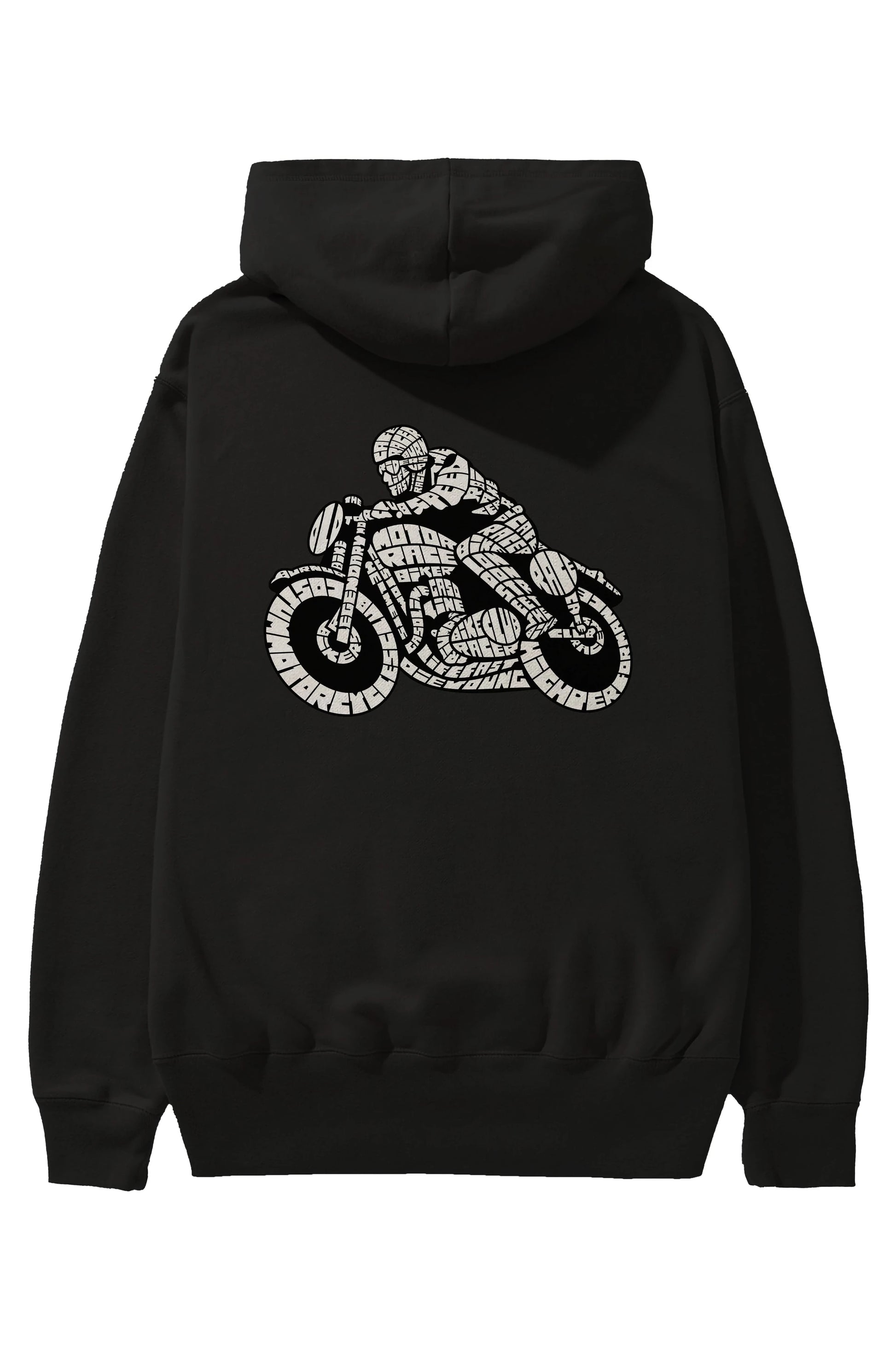 Caferacer Arka Baskılı Hoodie Oversize Kapüşonlu Sweatshirt Erkek Kadın Unisex