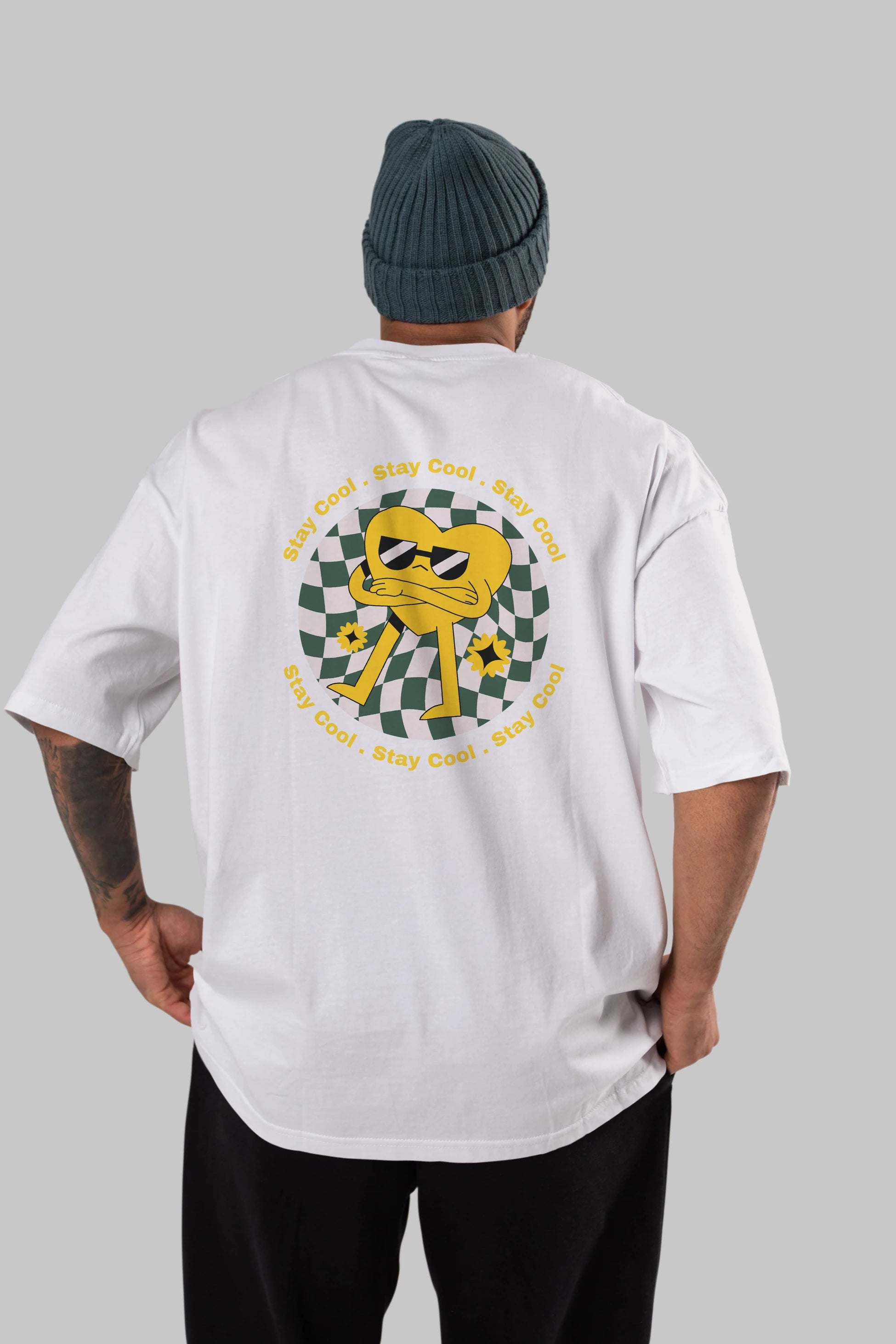 Stay Cool Yazılı Arka Baskılı Oversize t-shirt Erkek Kadın Unisex