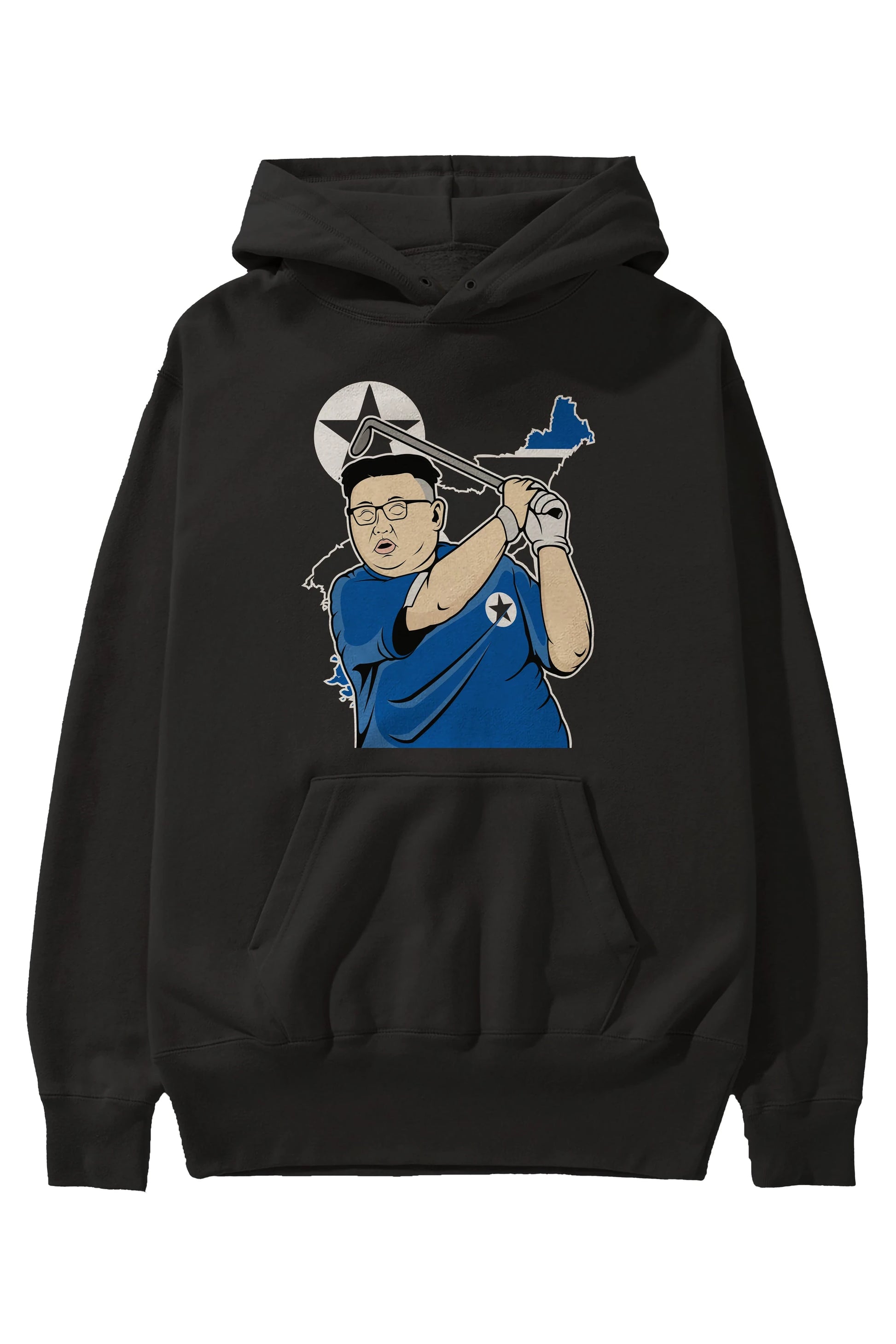 Kim Golf Ön Baskılı Hoodie Oversize Kapüşonlu Sweatshirt Erkek Kadın Unisex